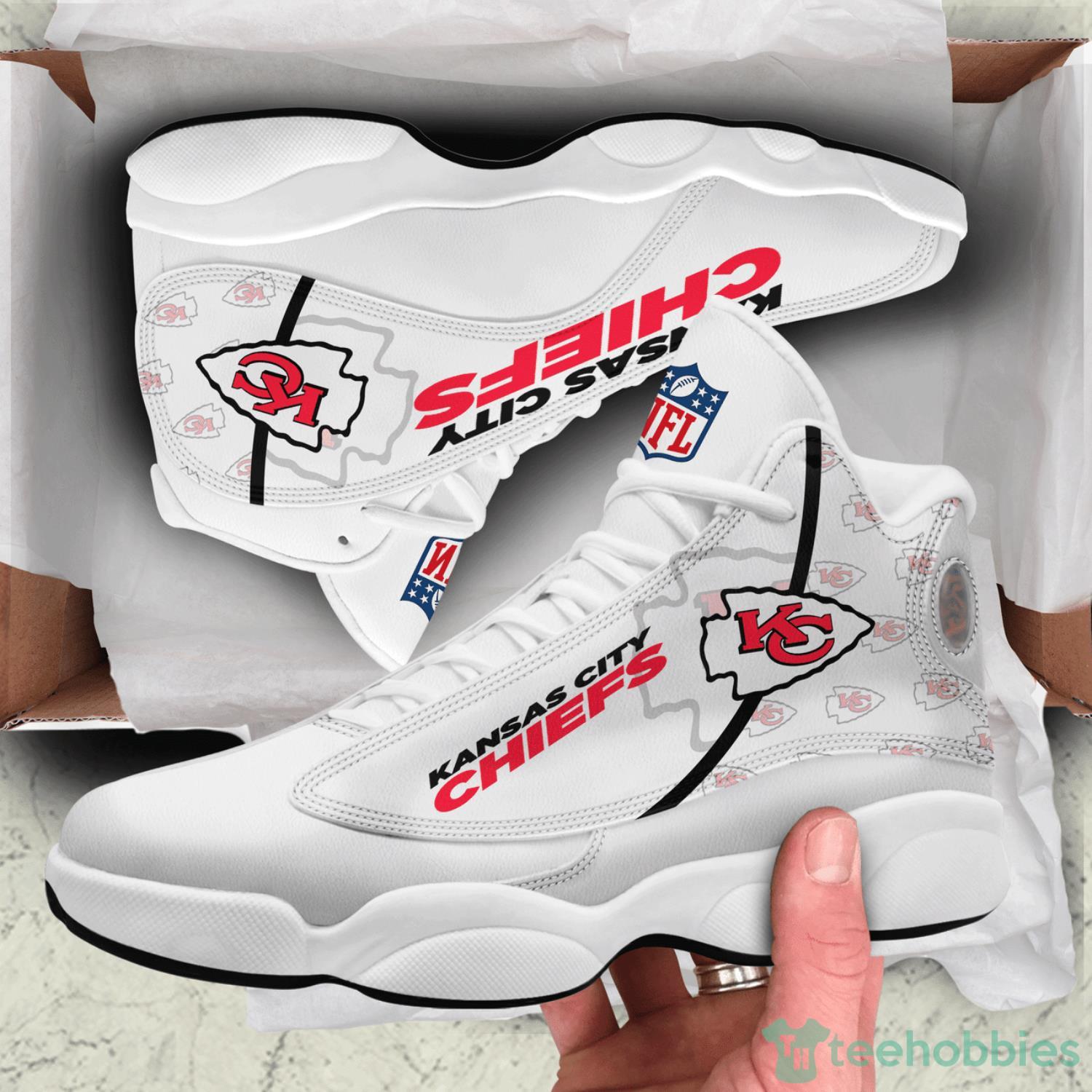 KC. Chief Logo Pattern Custom Name Air Jordan 13 Shoes Sneakers In