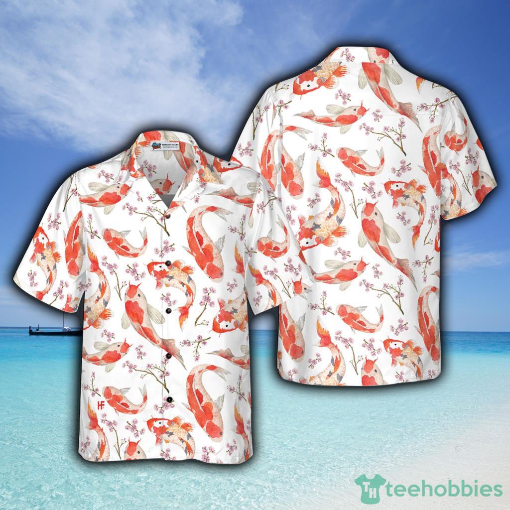 Koi Fish And Cherry Blossom Hawaiian Shirt For Men And Women
