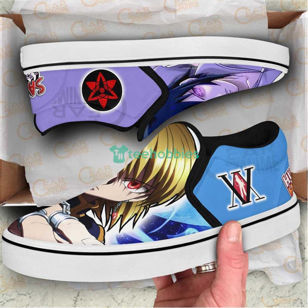 Kurapika And Sasuke Uchiha Custom Anime Slip On Sneakers Shoes Product Photo 1 Kurapika And Sasuke Uchiha Custom Anime Slip On Sneakers Shoes Product Photo 1