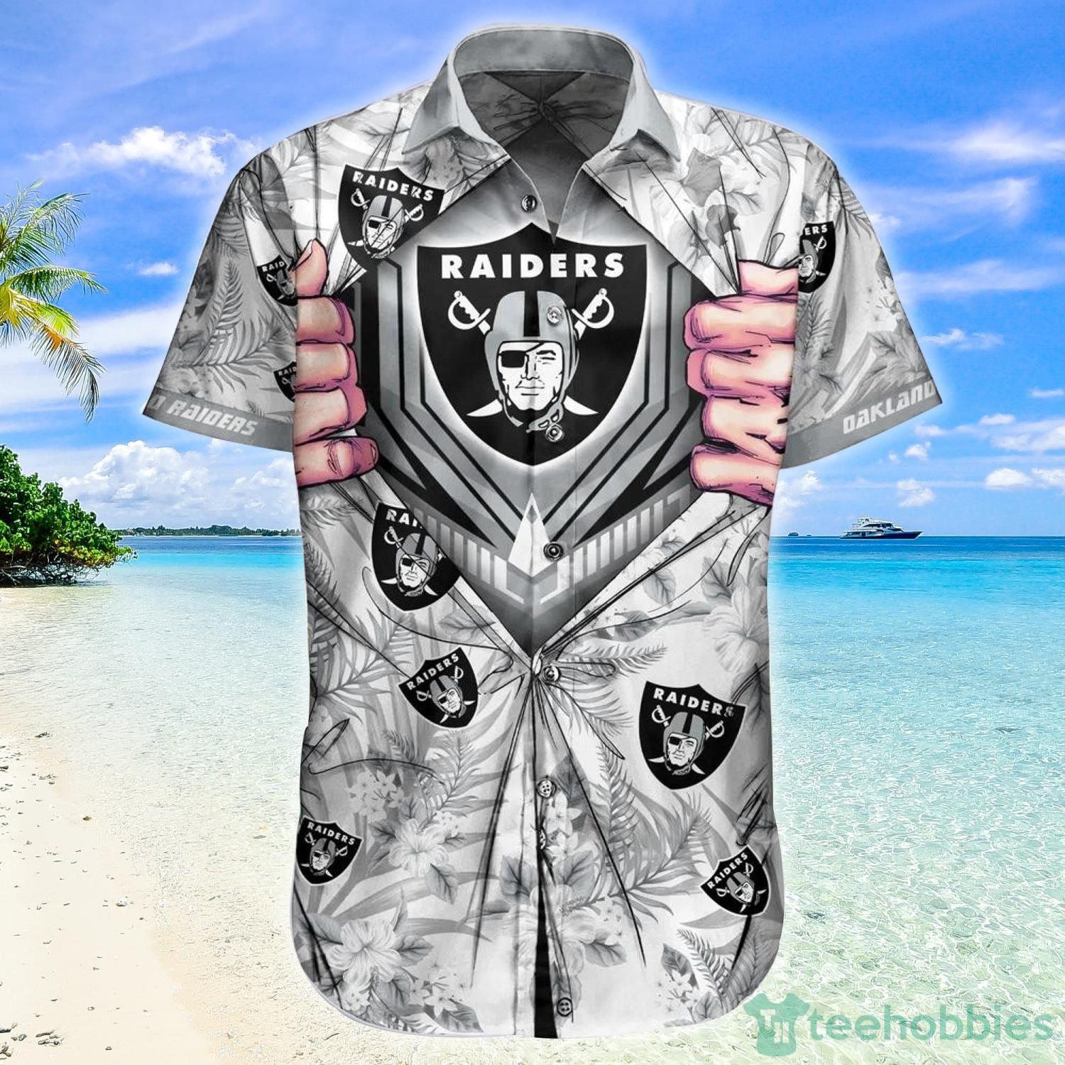 Las Vegas Raiders NFL Mens Floral Button Up Shirt