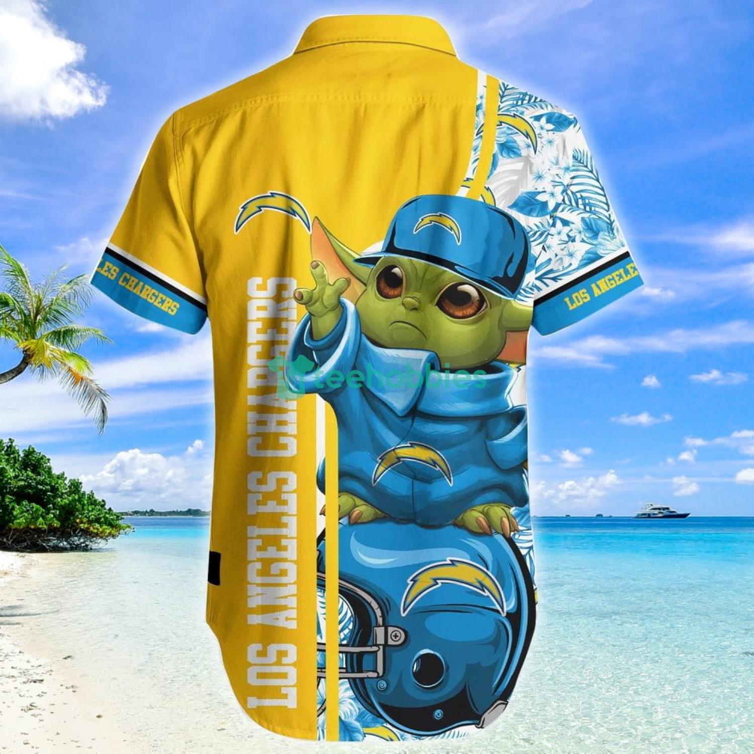 Los Angeles Chargers Football NFL Baby Yoda Lover Hawaiian Shirt And Short Product Photo 4 Los Angeles Chargers Football NFL Baby Yoda Lover Hawaiian Shirt And Short Product Photo 4