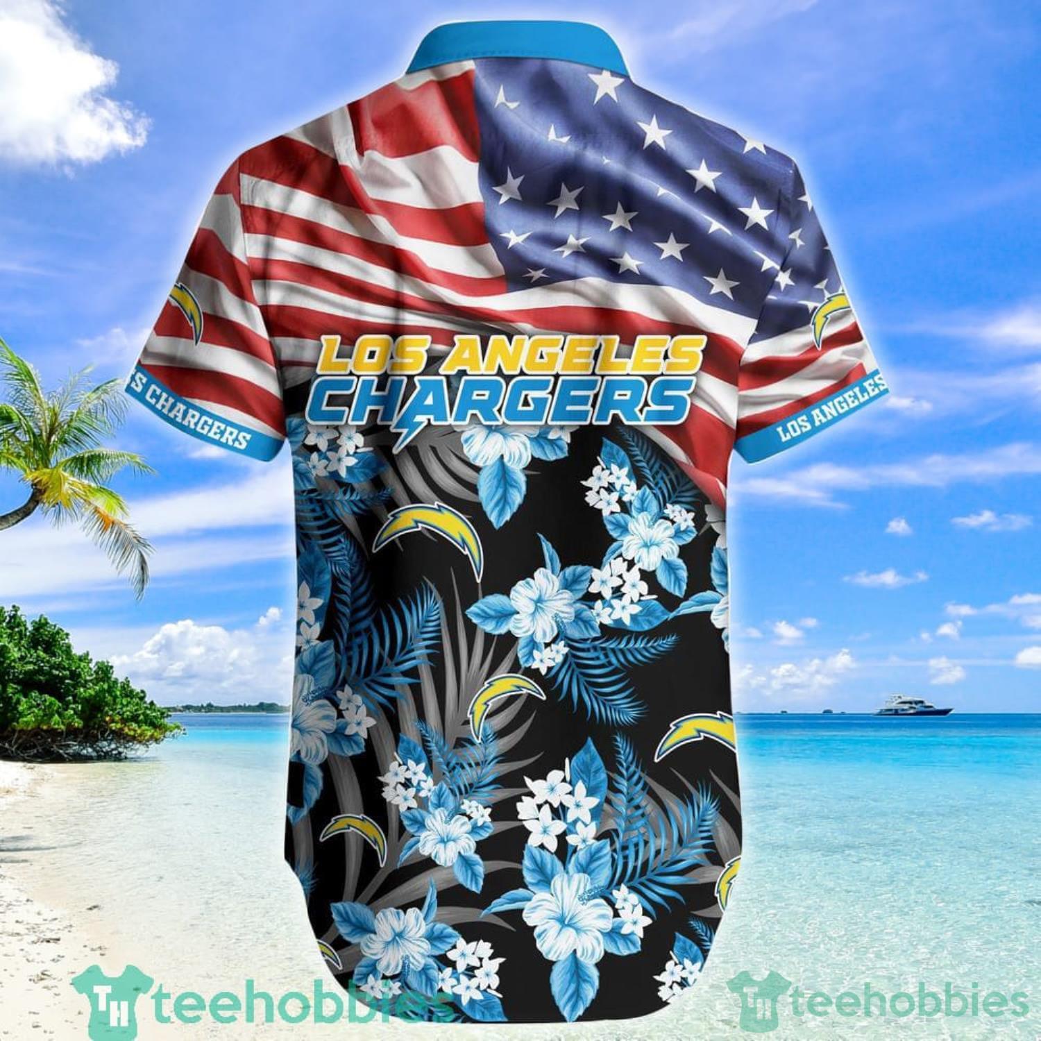 Los Angeles Chargers NFL Hawaiian Shirt Vintage US Flag Graphic