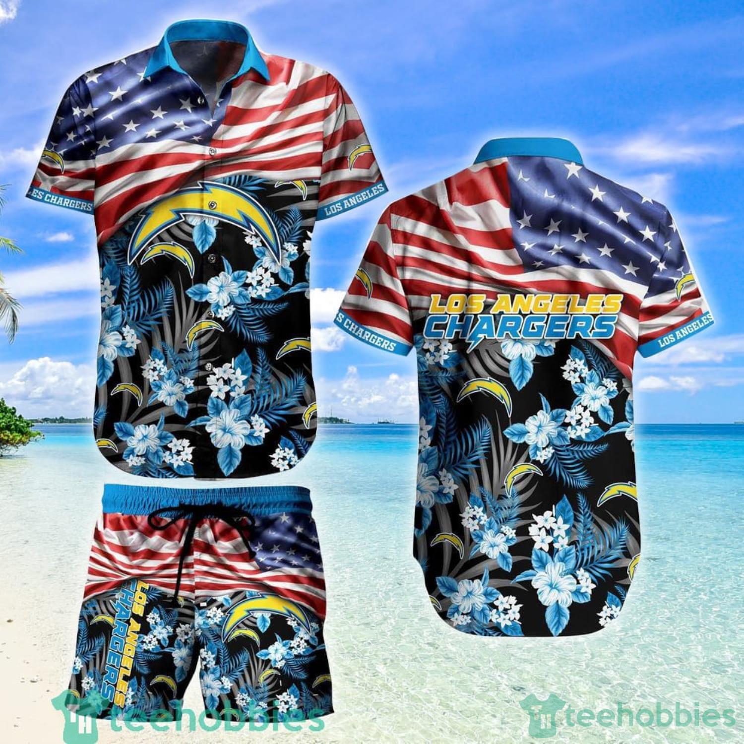 Los Angeles Chargers NFL Vintage US Flag Hawaiian Shirt And