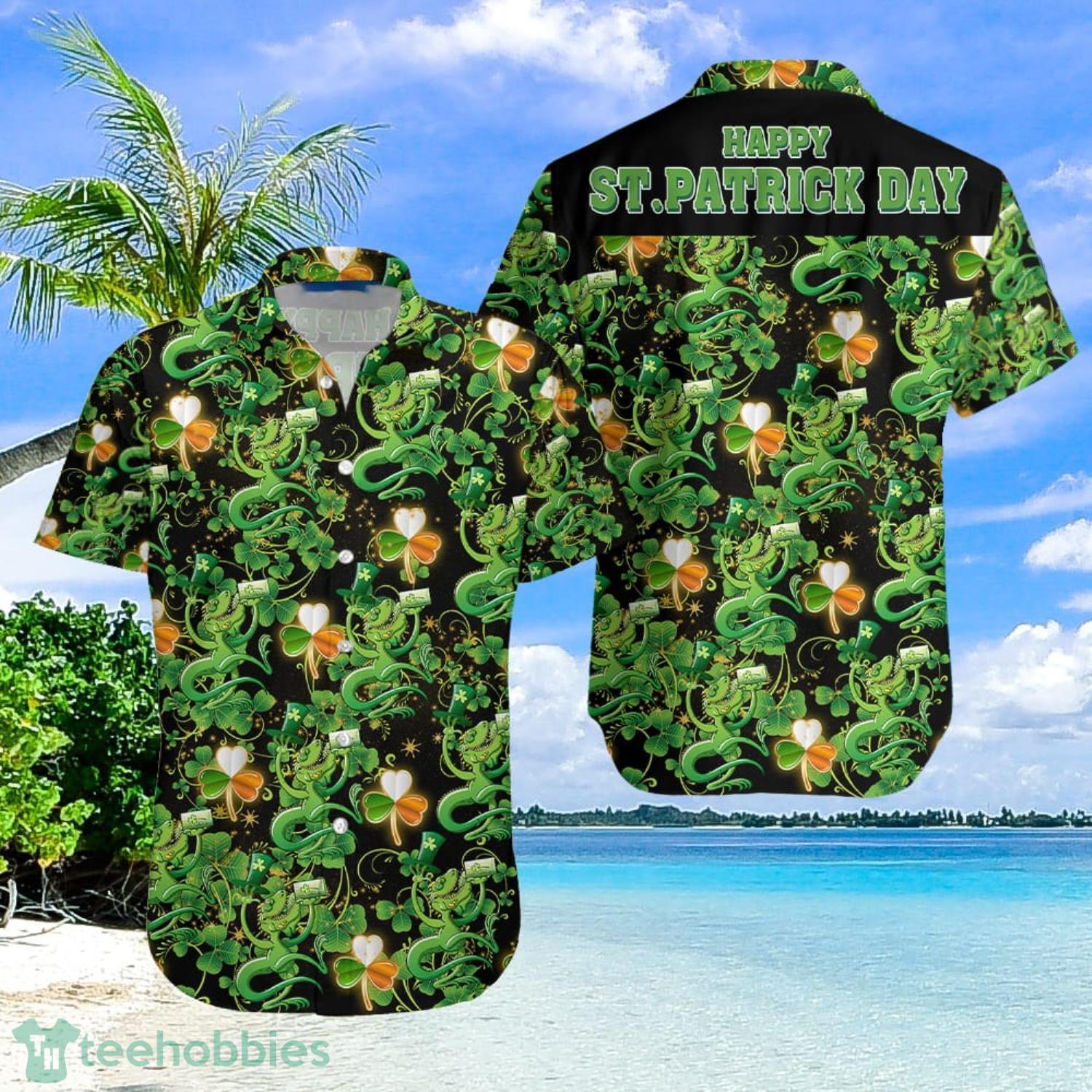 Lucky Clover Irish St Patricks Day Aloha Hawaiian Shirts Product Photo 1