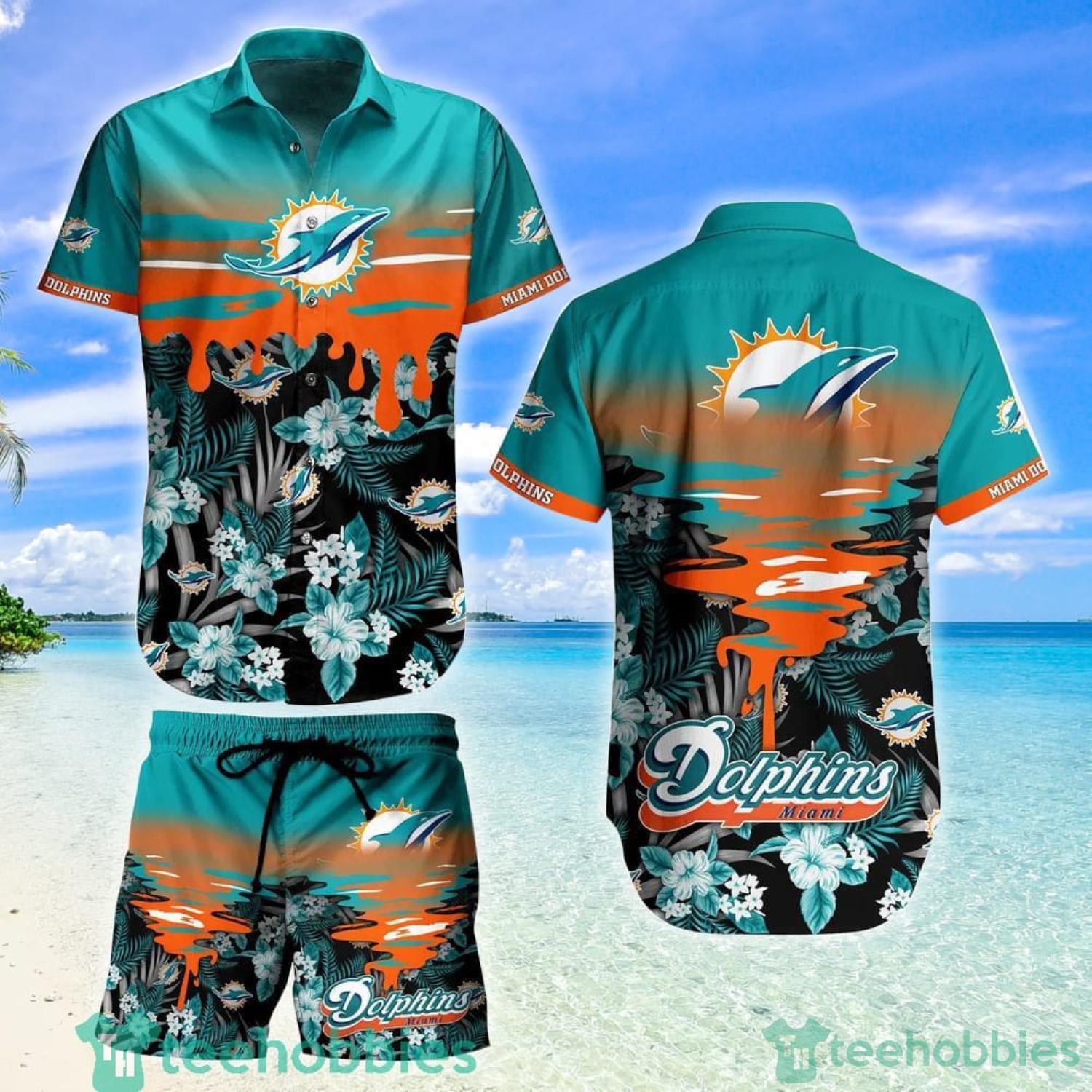 Miami Dolphins Custom Name Button-down Shirt Beach Shorts Mens