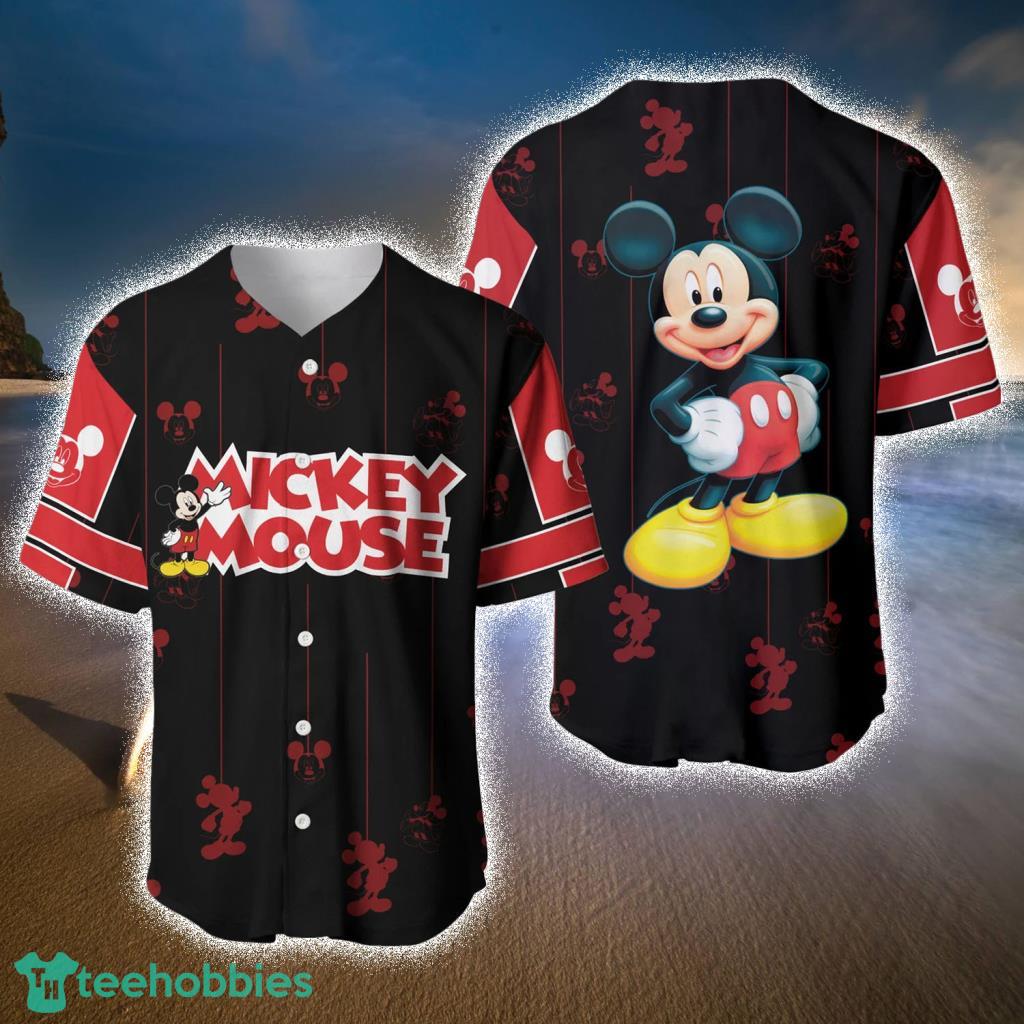 Mickey Mouse Black Red Stripes Patterns Walt Disney Baseball