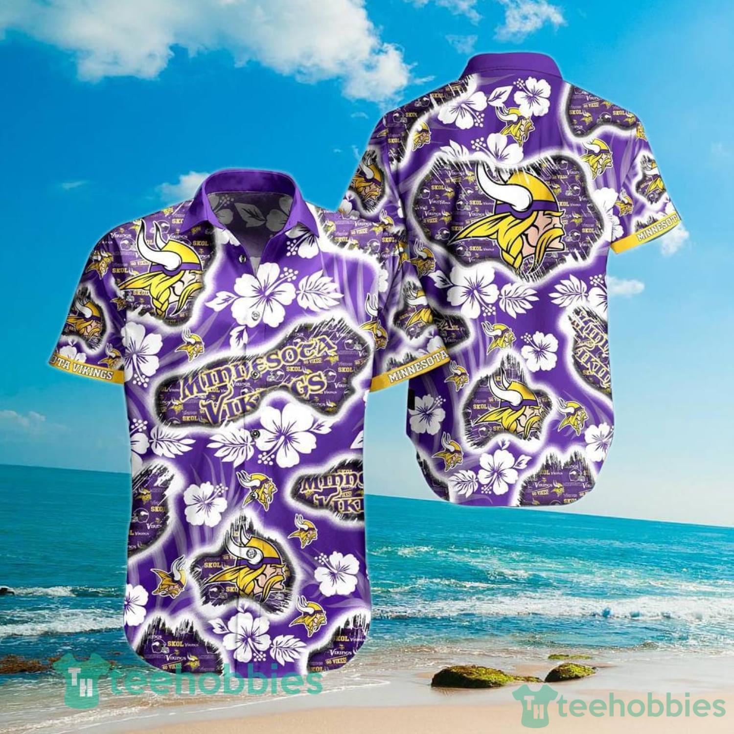 Minnesota Vikings NFL Tropical Flower Hawaiian Shirt And Short Product Photo 1