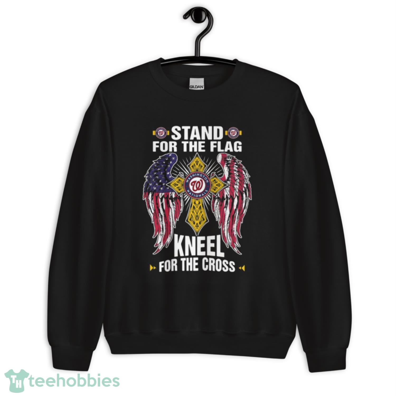 MLB Baseball Washington Nationals Stand For Flag Kneel For The Cross Shirt T Shirt image MLB Baseball Washington Nationals Stand For Flag Kneel For The Cross Shirt T Shirt - Unisex Crewneck Sweatshirt