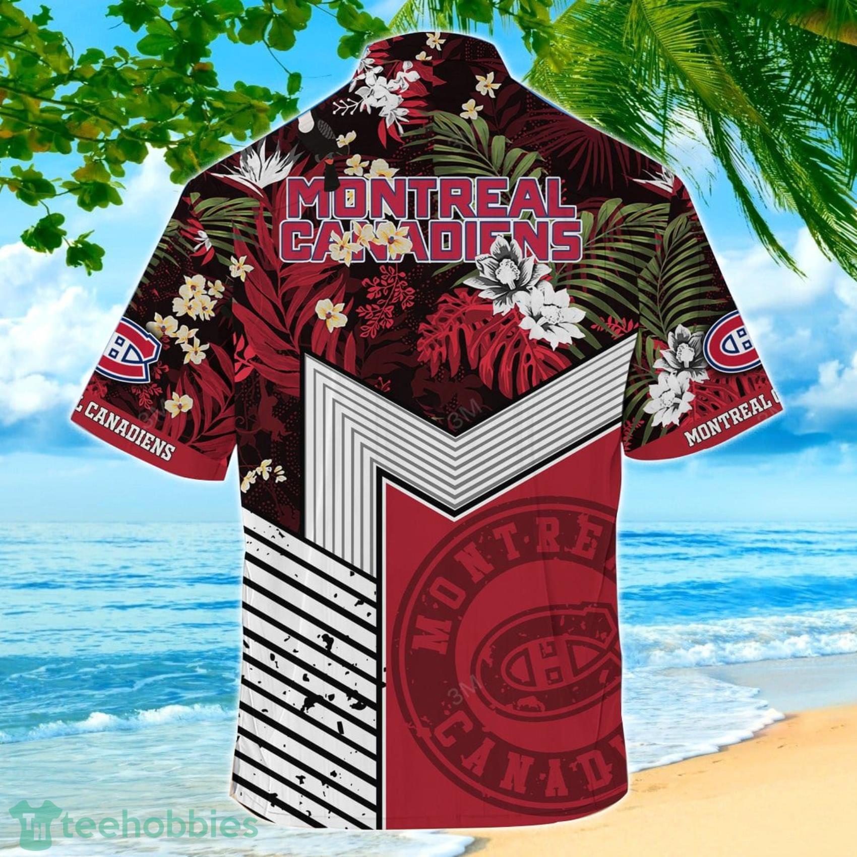 Montreal Canadiens NHL Flower Tropical Hawaiian Shirt And Short Limited Edition image Montreal Canadiens NHL Flower Tropical Hawaiian Shirt And Short Limited Edition Product Photo 3