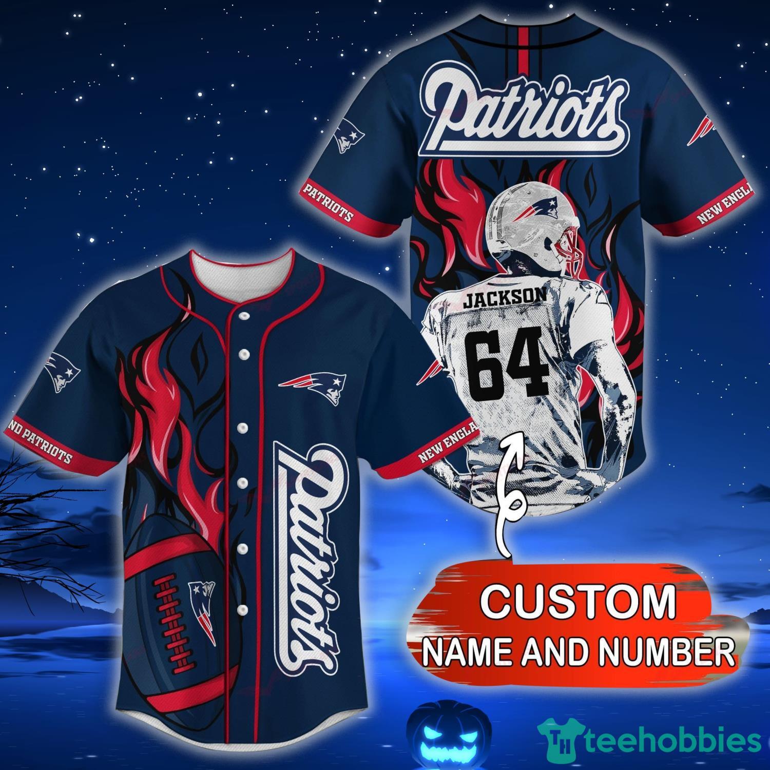New England Patriots NFL Custom Name And Number Baseball Jersey Shirt For  Fans