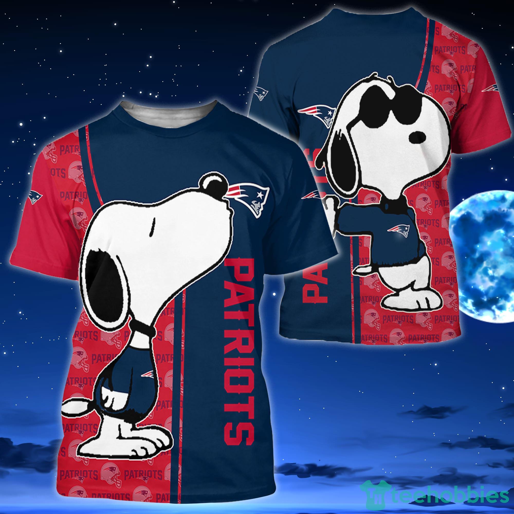 New England Patriots Snoopy All Over Printed 3D T-Shirt Hoodie