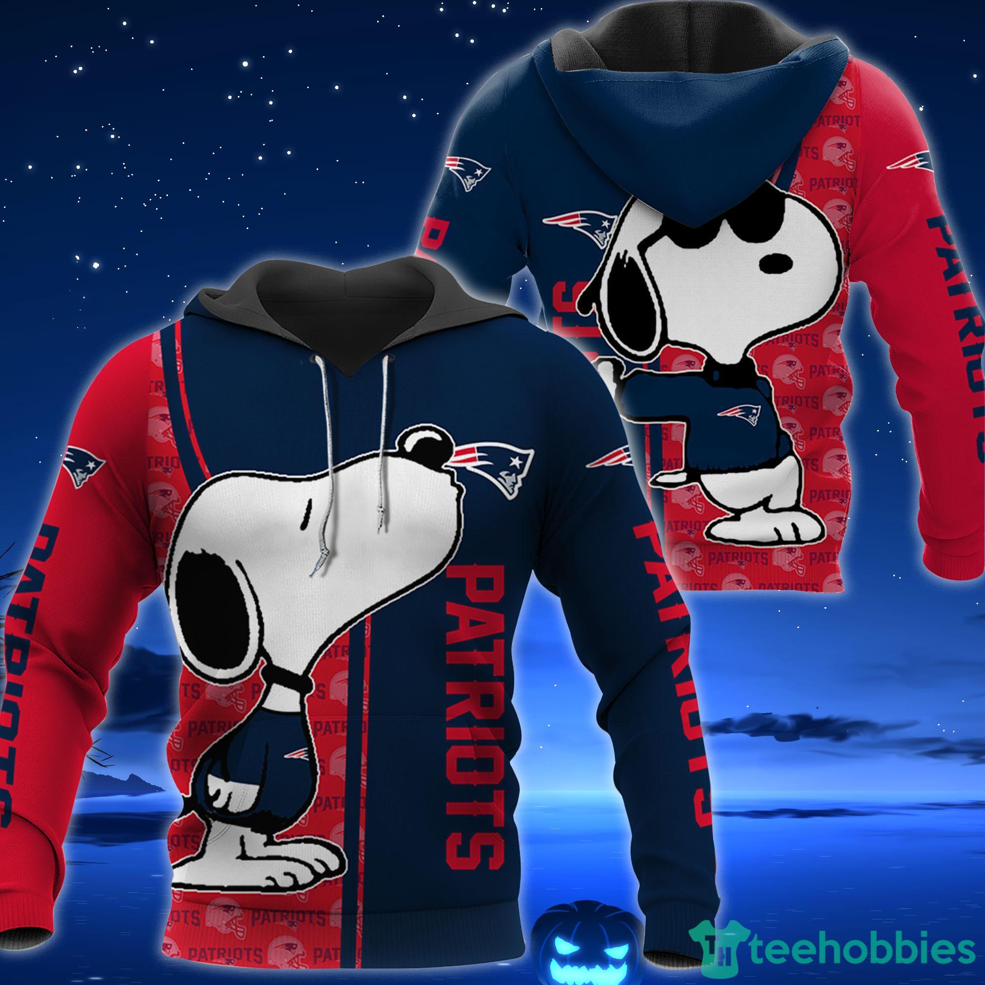 New England Patriots Snoopy All Over Printed 3D T-Shirt Hoodie