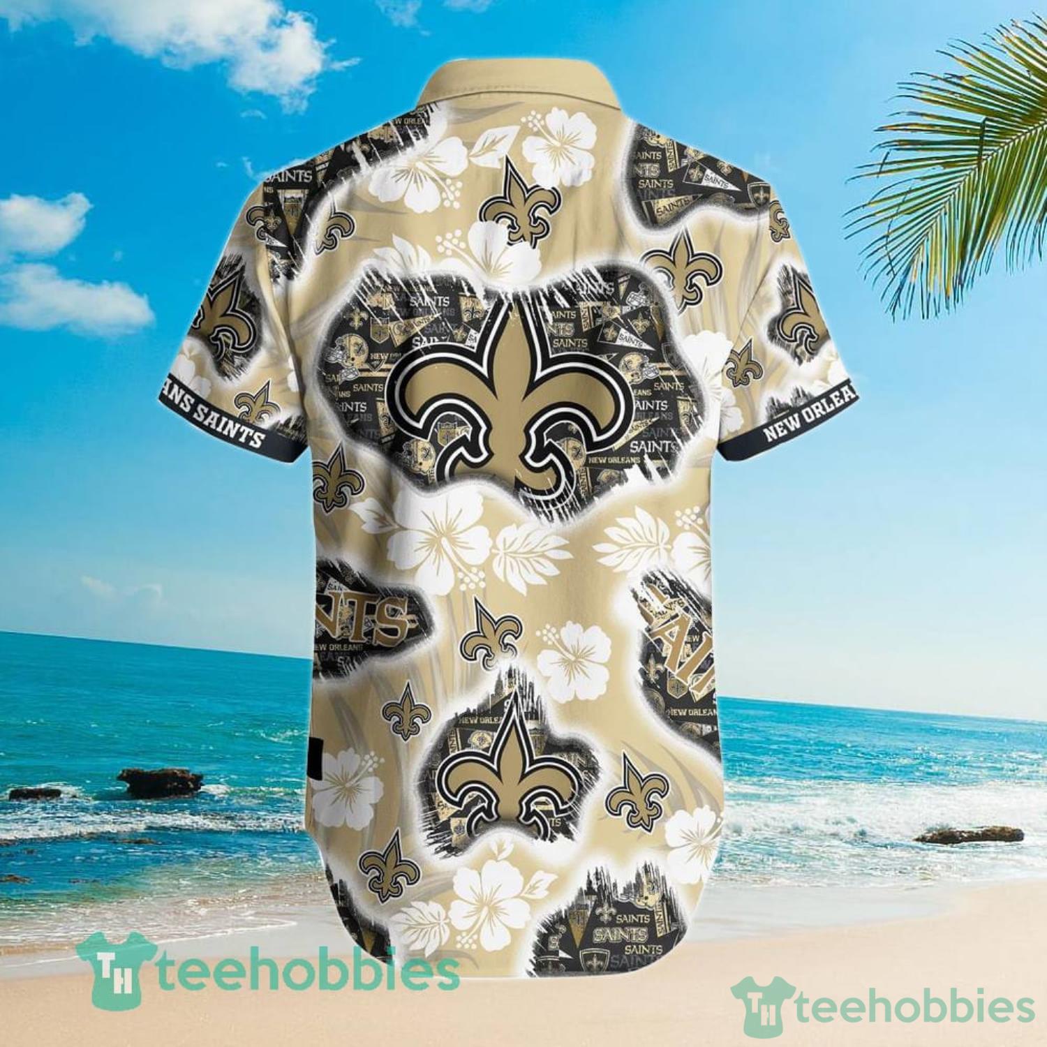 New Orleans Saints NFL Tropical Pattern Hawaiian Shirt Custom Name
