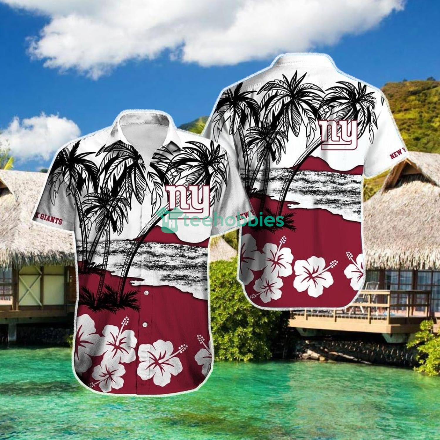 New York Giants Coconut And Flower Hawaiian Shirt For Sport Fans Gift Product Photo 1