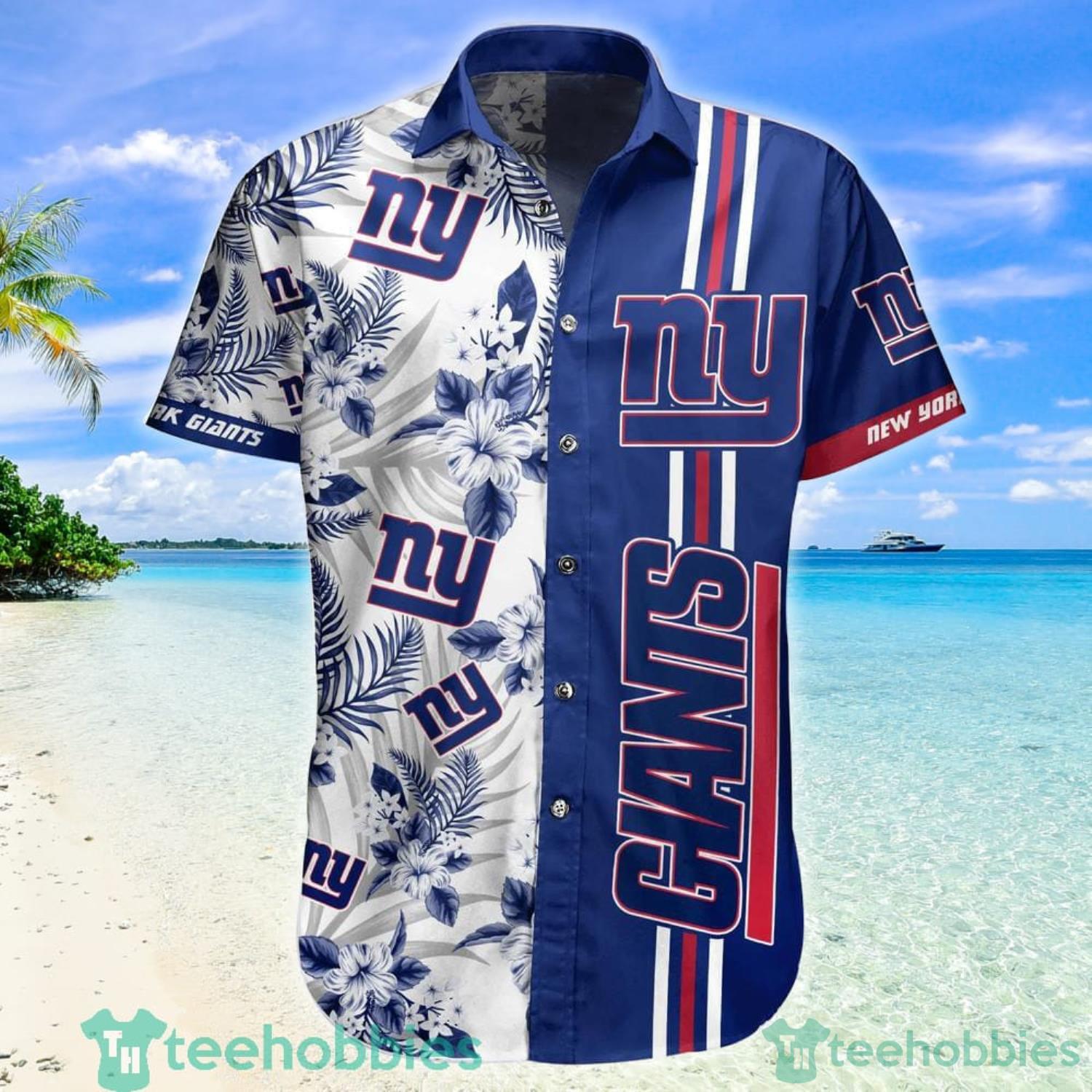 New York Giants NFL Personalized Tropical Habicus Pattern Short Sleeves Hawaiian  Shirt