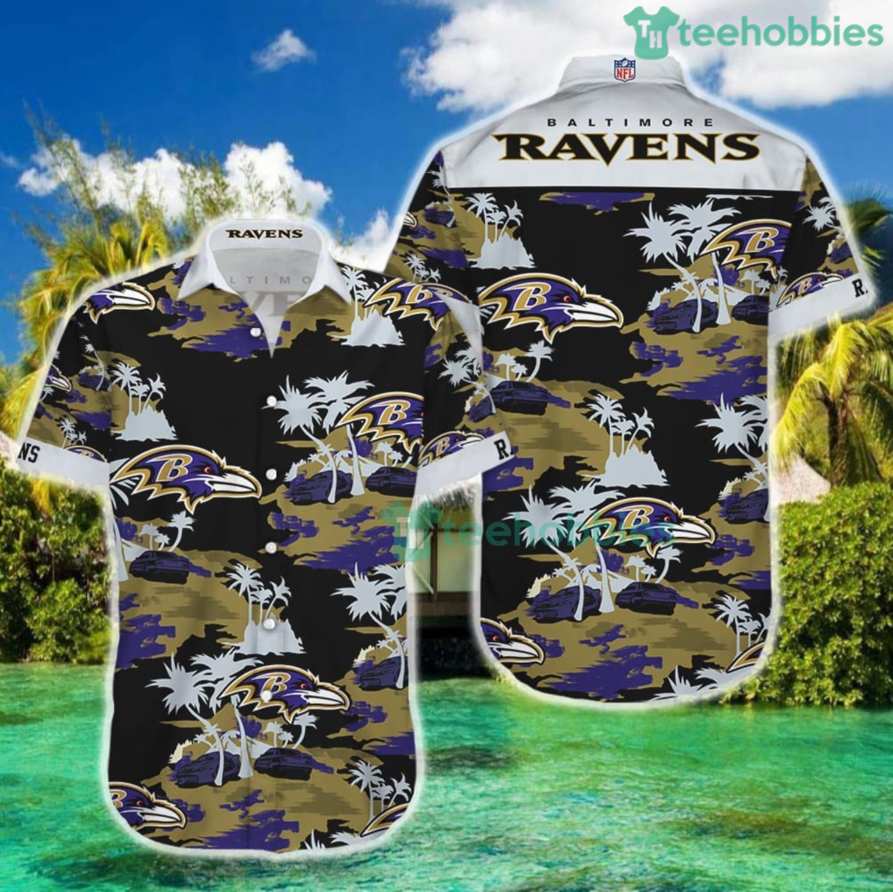 Baltimore Ravens Hawaiian Shirts Mens Wear Button-down Shirt Beach Shorts