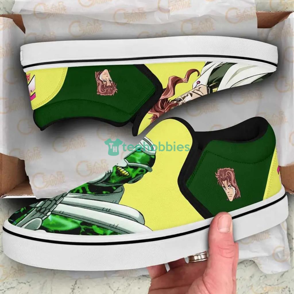 Noriaki Kakyoin Custom Anime JoJo's Bizarre Adventure Slip On Sneakers Shoes image Noriaki Kakyoin Custom Anime JoJo's Bizarre Adventure Slip On Sneakers Shoes Product Photo 1
