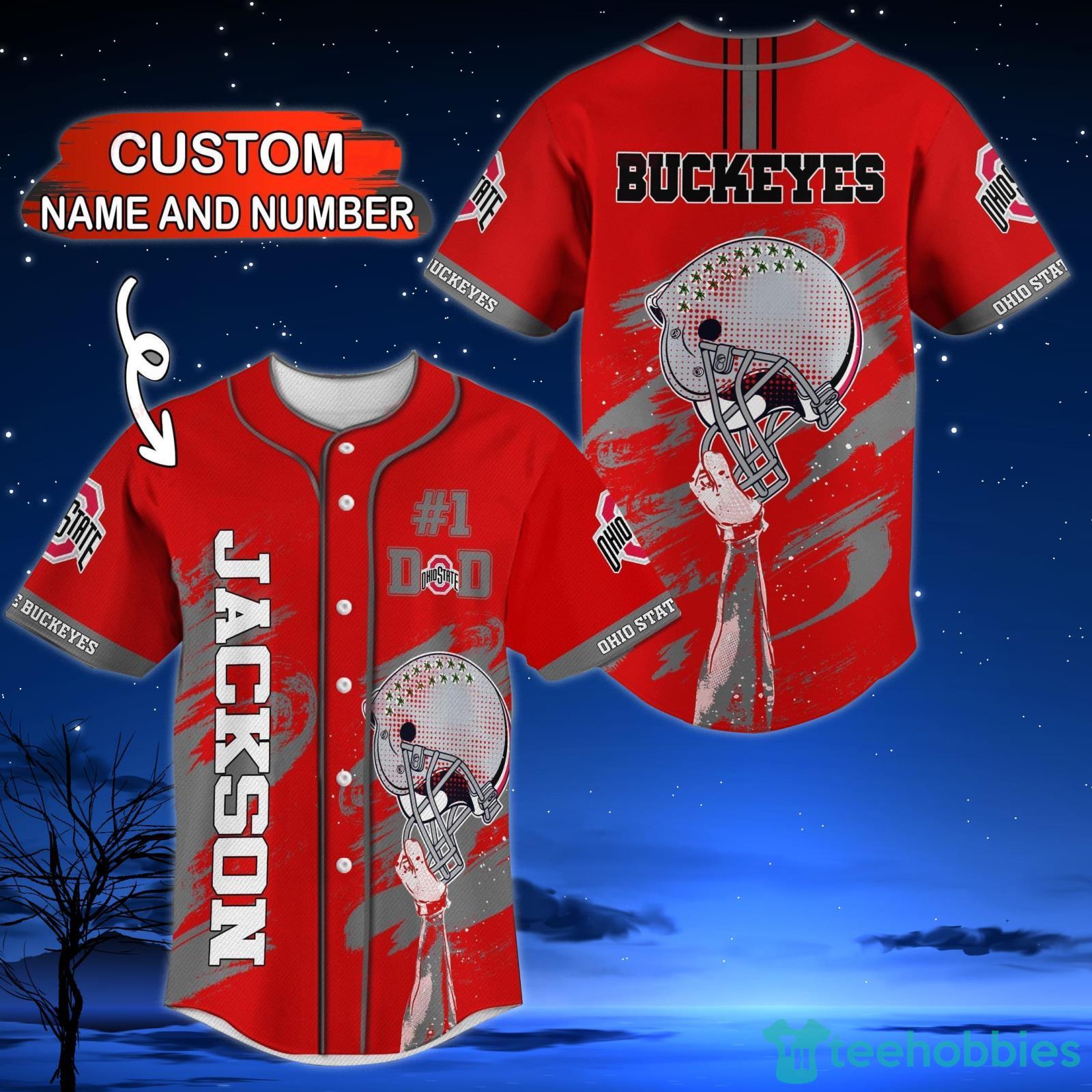 Ohio State Buckeyes NCAA Custom Name And Number Gift For Dad Baseball Jersey  Shirt