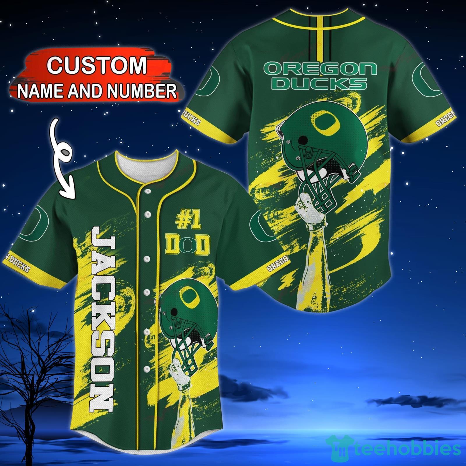 Oregon Ducks NCAA Custom Name And Number Gift For Dad Baseball Jersey Shirt