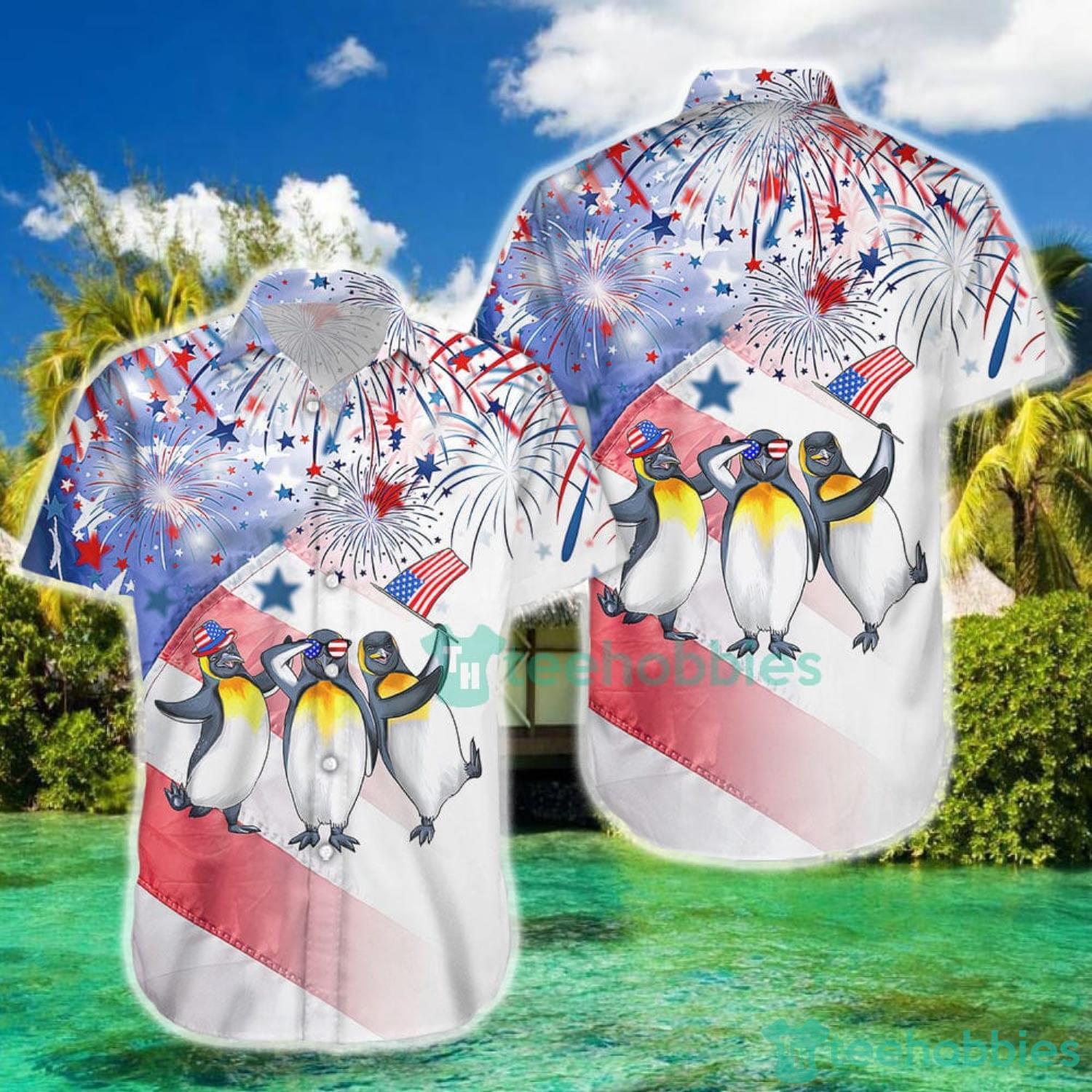 Penguin Print Shirt Penguins With Firework 4th Of July Day Hawaiian Shirt And Short Product Photo 3 Penguin Print Shirt Penguins With Firework 4th Of July Day Hawaiian Shirt And Short Product Photo 3