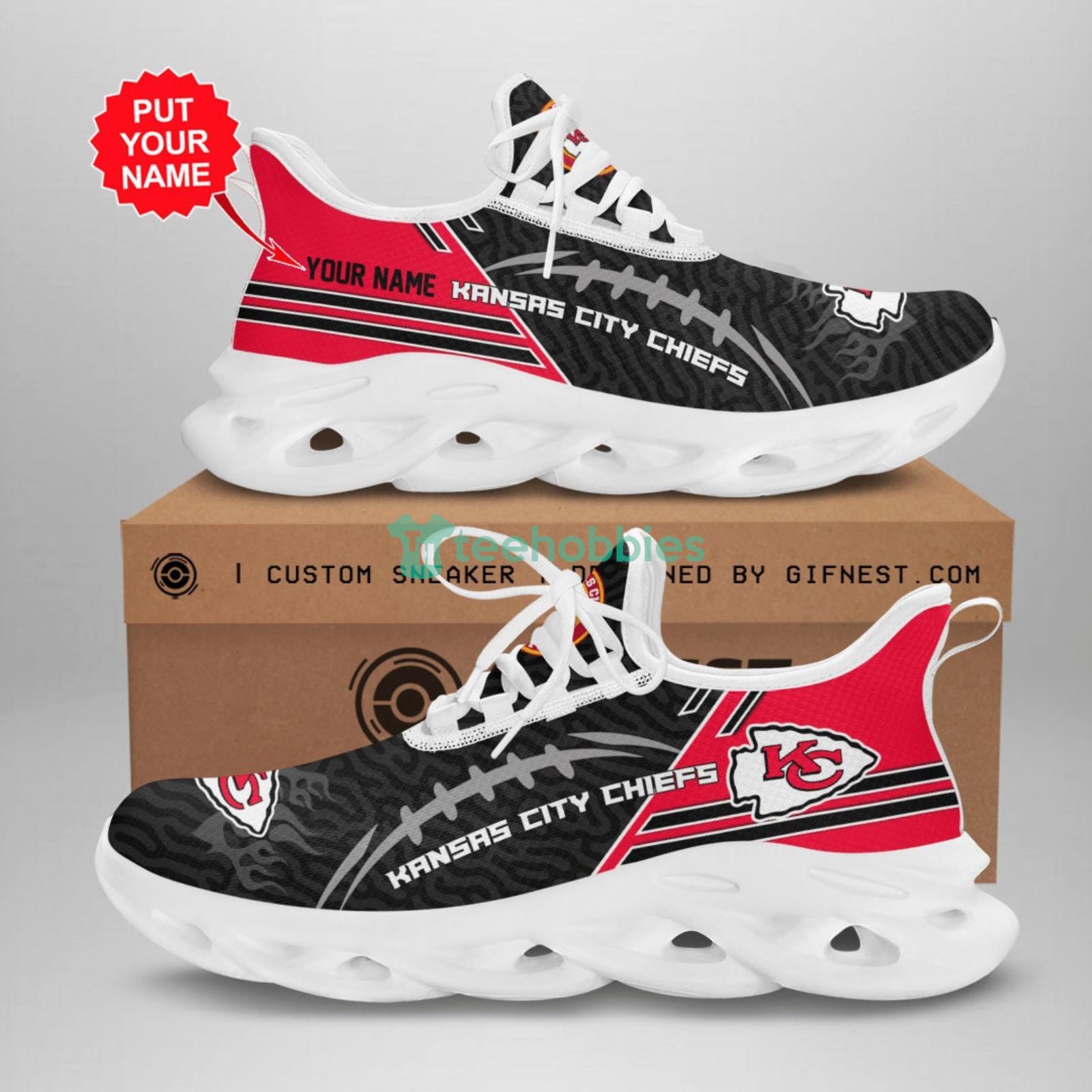 Personalized Kansas City Chiefs Max Soul Shoes For Fan Custom Name Product Photo 1