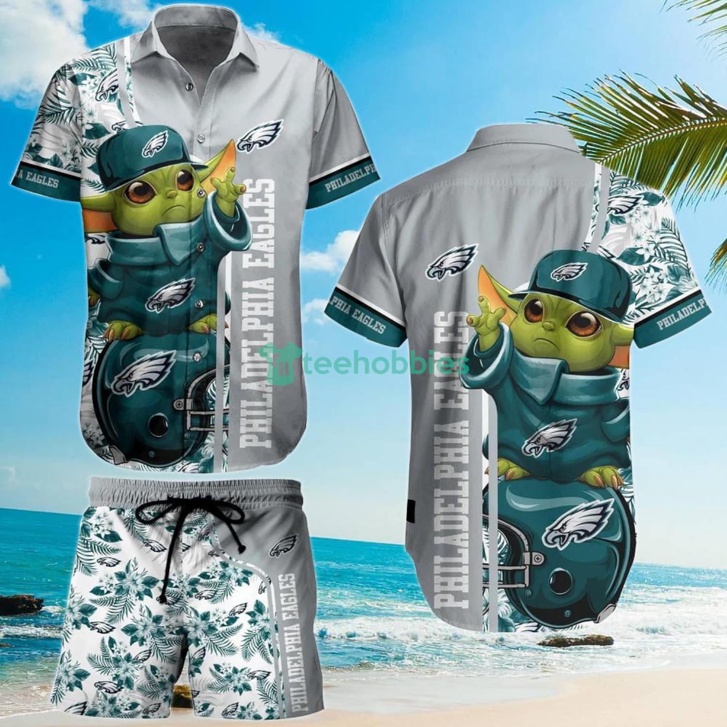 Philadelphia Eagles Football NFL Baby Yoda Lover Hawaiian Shirt And Short Product Photo 1