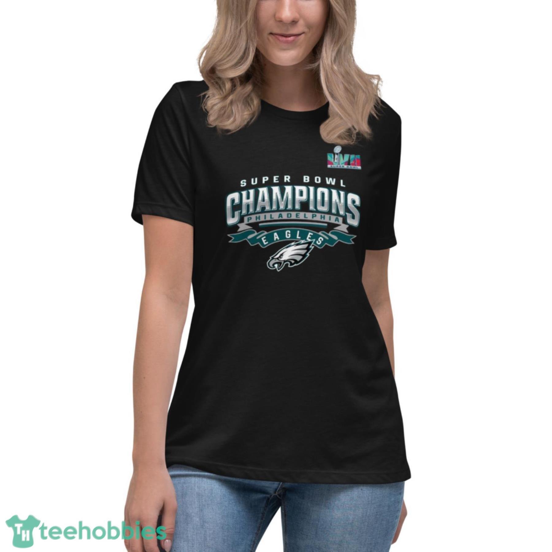 Philadelphia Eagles Lvii Super Bowl 2023 T-Shirt - Womens Relaxed Short Sleeve Jersey Tee Philadelphia Eagles Lvii Super Bowl 2023 T-Shirt - Womens Relaxed Short Sleeve Jersey Tee