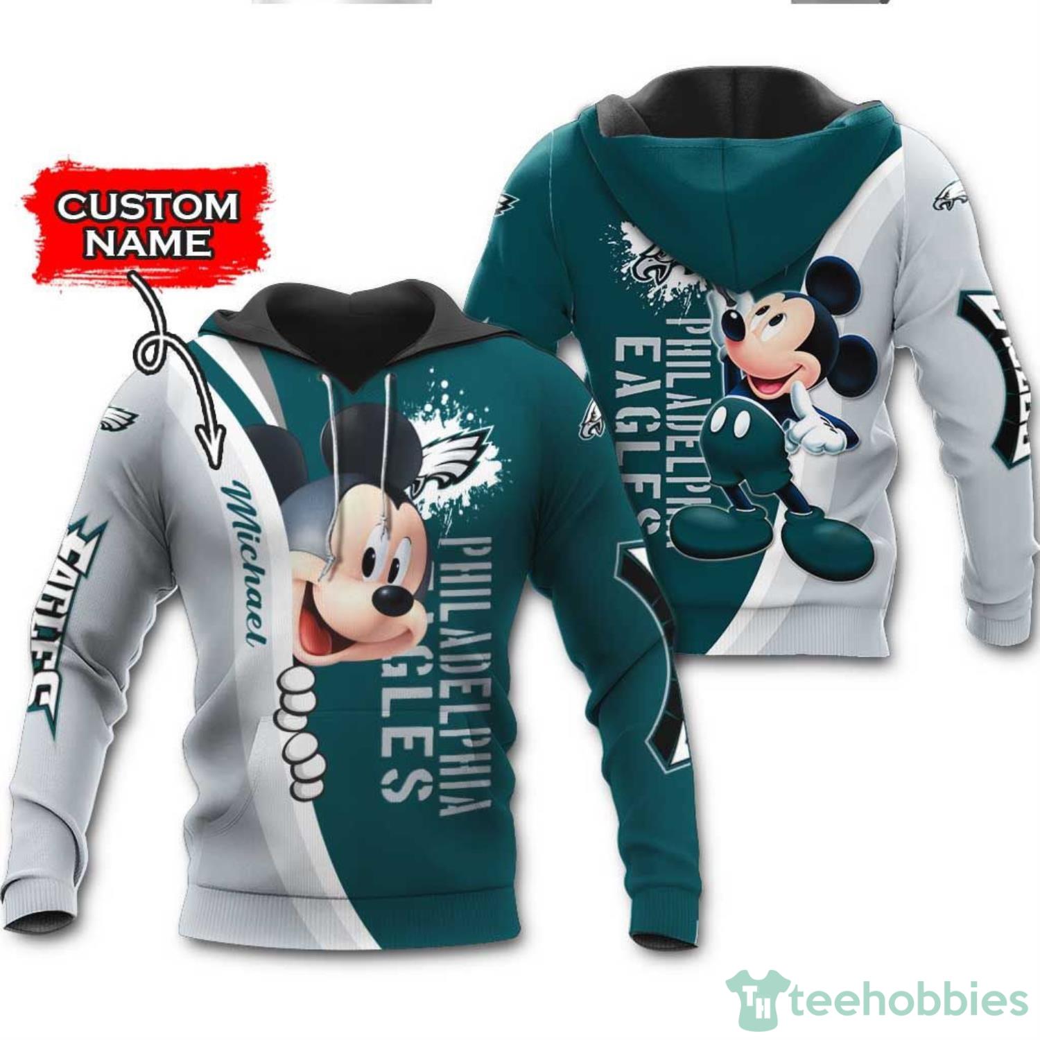 Philadelphia Eagles mickey mouse 3d all over print hoodie