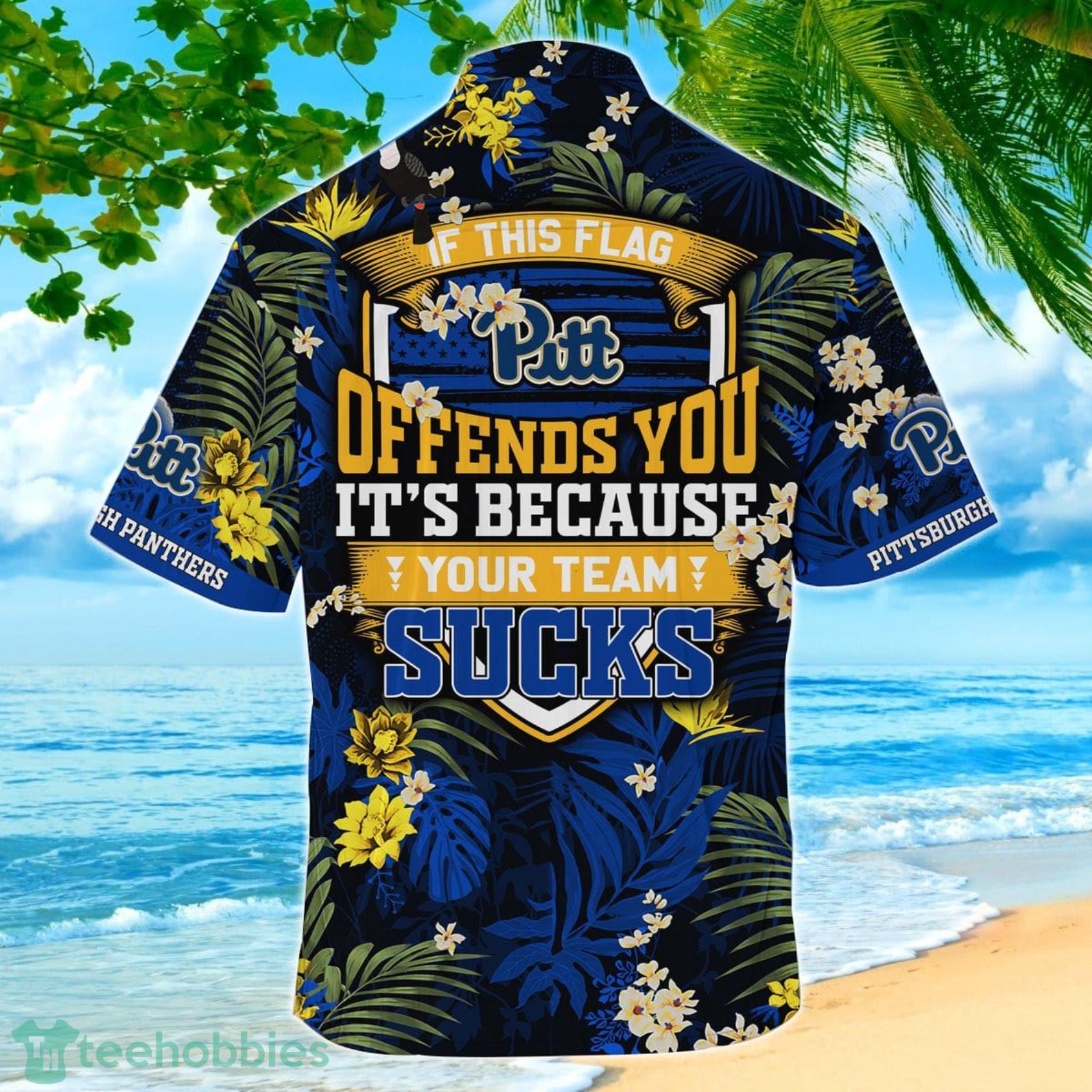 Pittsburgh Panthers If This Flag Offends You Tropical Patterns Hawaiian Shirt And Short image Pittsburgh Panthers If This Flag Offends You Tropical Patterns Hawaiian Shirt And Short Product Photo 3