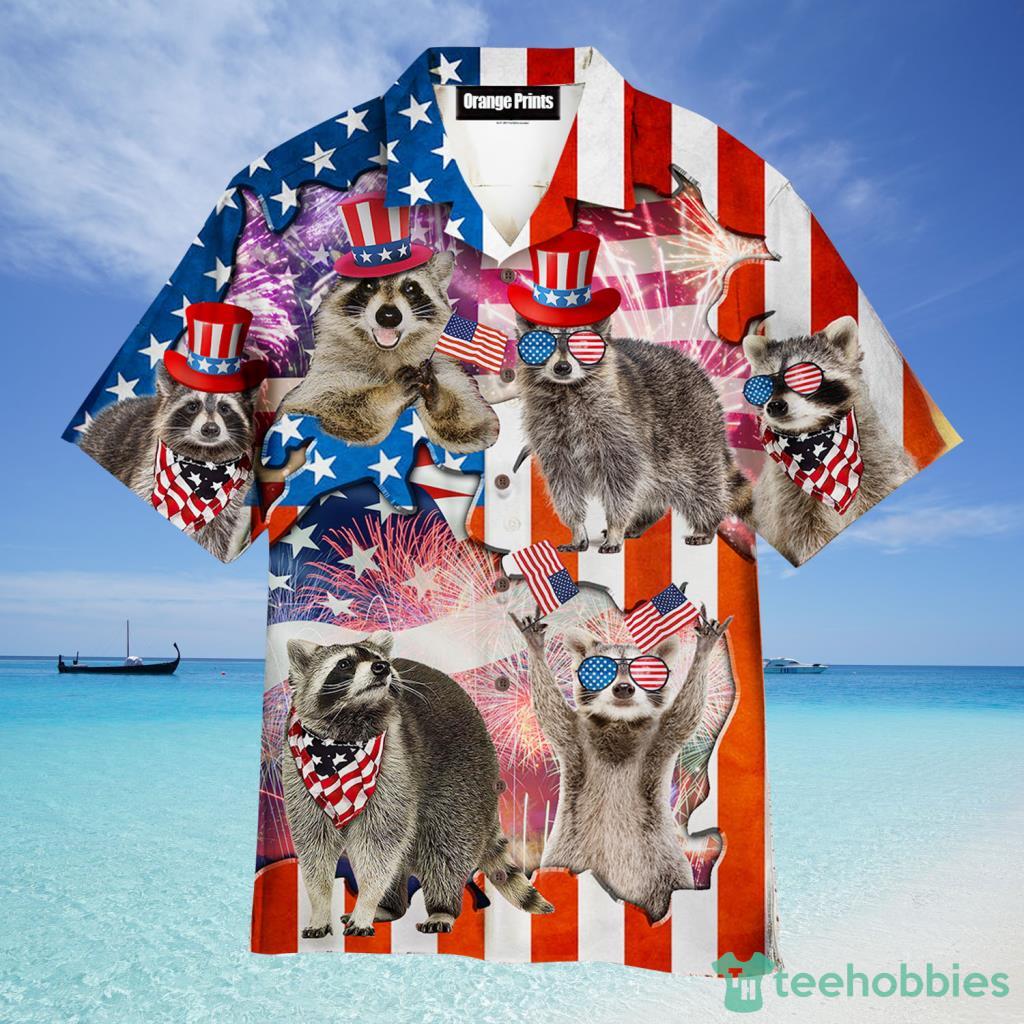 Raccoon Love America 4th Of July Aloha Hawaiian Shirt For Men And Women - Raccoon Love America 4th Of July Aloha Hawaiian Shirt For Men And Women
