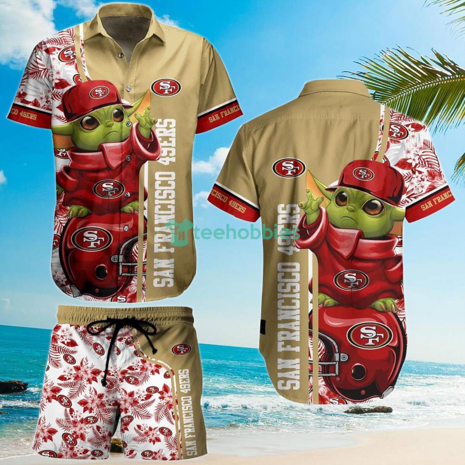 San Francisco 49ers Football NFL Baby Yoda Lover Hawaiian Shirt And Short Product Photo 1