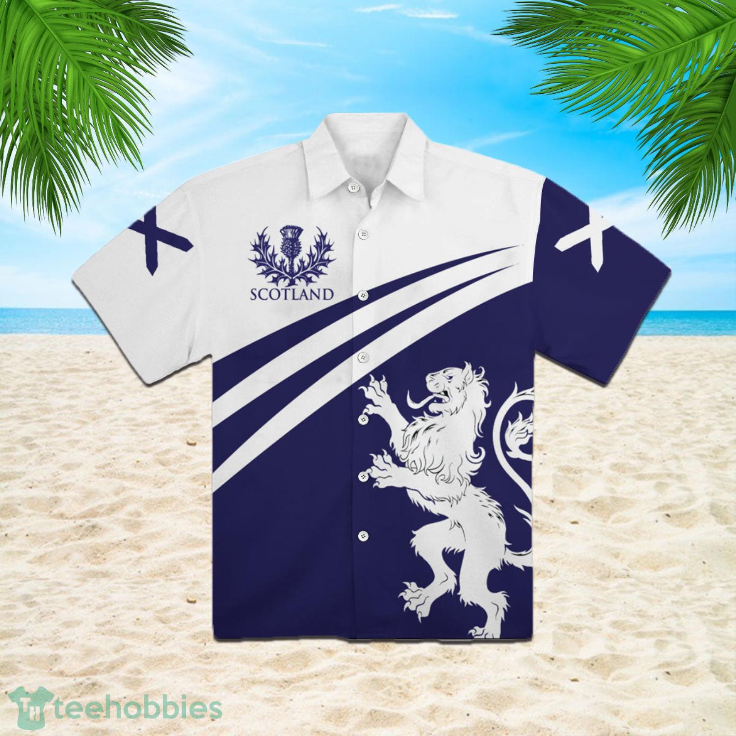 Scotland - FLag Thistle Lion St Patricks Day Aloha Hawaiian Shirts Product Photo 1