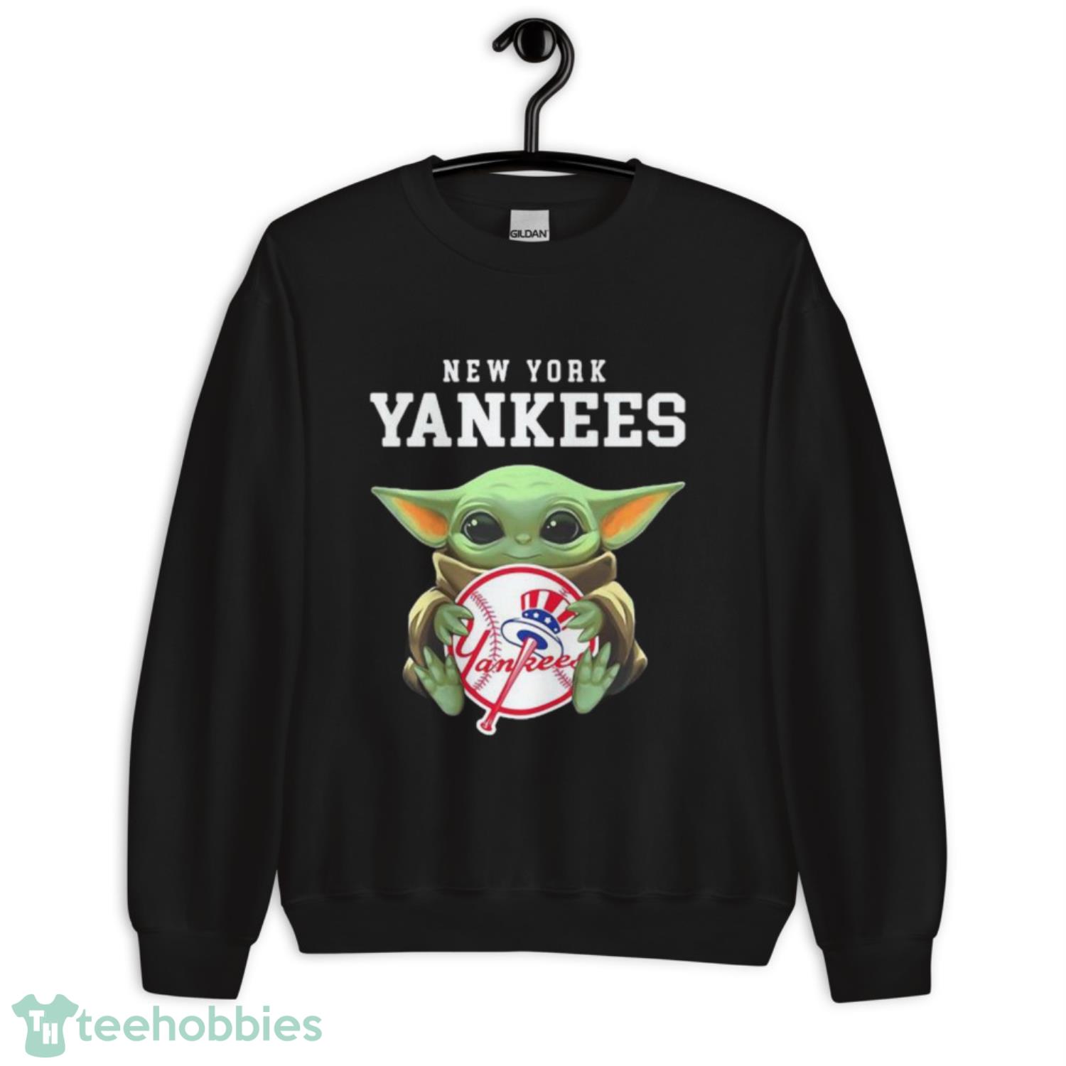 Star wars baby yoda hug new york yankees baseball shirt