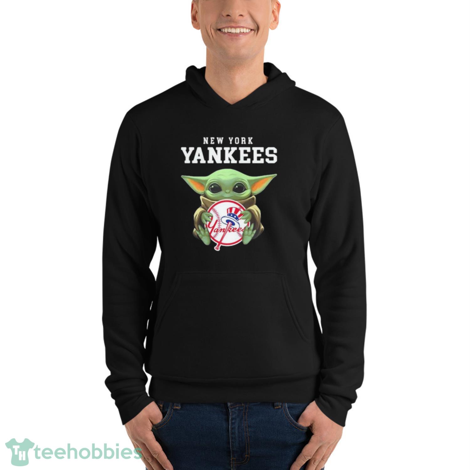 Star wars baby yoda hug new york yankees baseball shirt