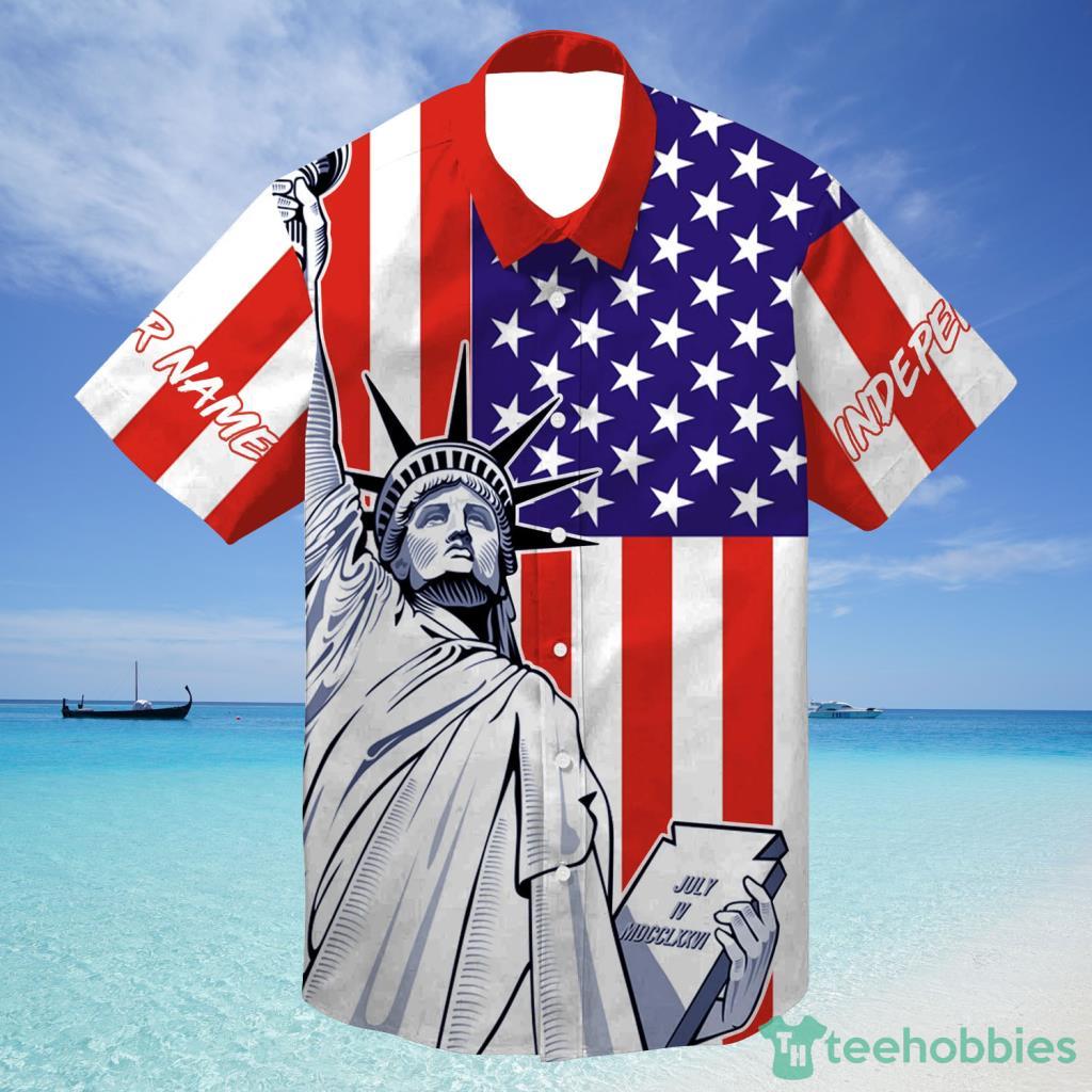Statue Of Liberty Independent Unisex Hawaiian Shirt Personalized 4Th Of July - Statue Of Liberty Independent Unisex Hawaiian Shirt Personalized 4Th Of July