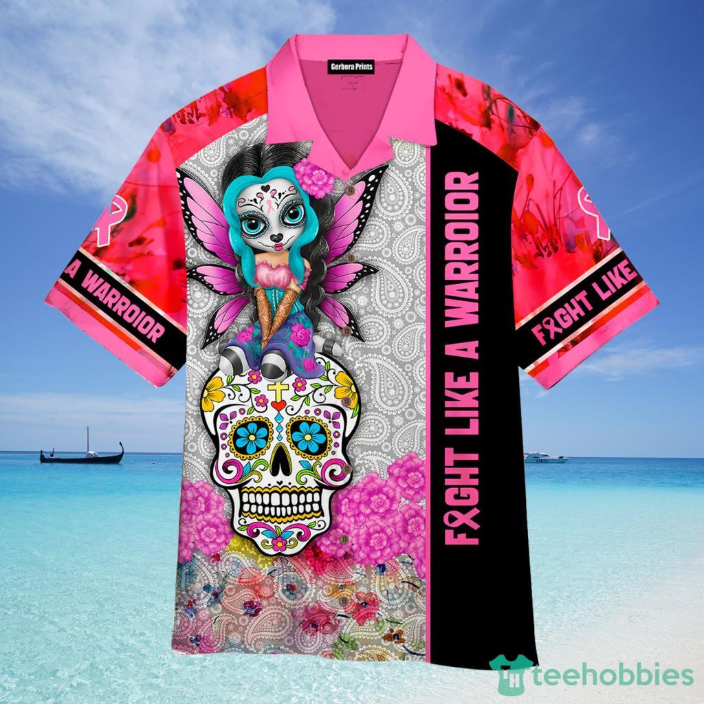 Sugar Skull Breast Cancer Aloha Hawaiian Shirt For Men And Women - Sugar Skull Breast Cancer Aloha Hawaiian Shirt For Men And Women