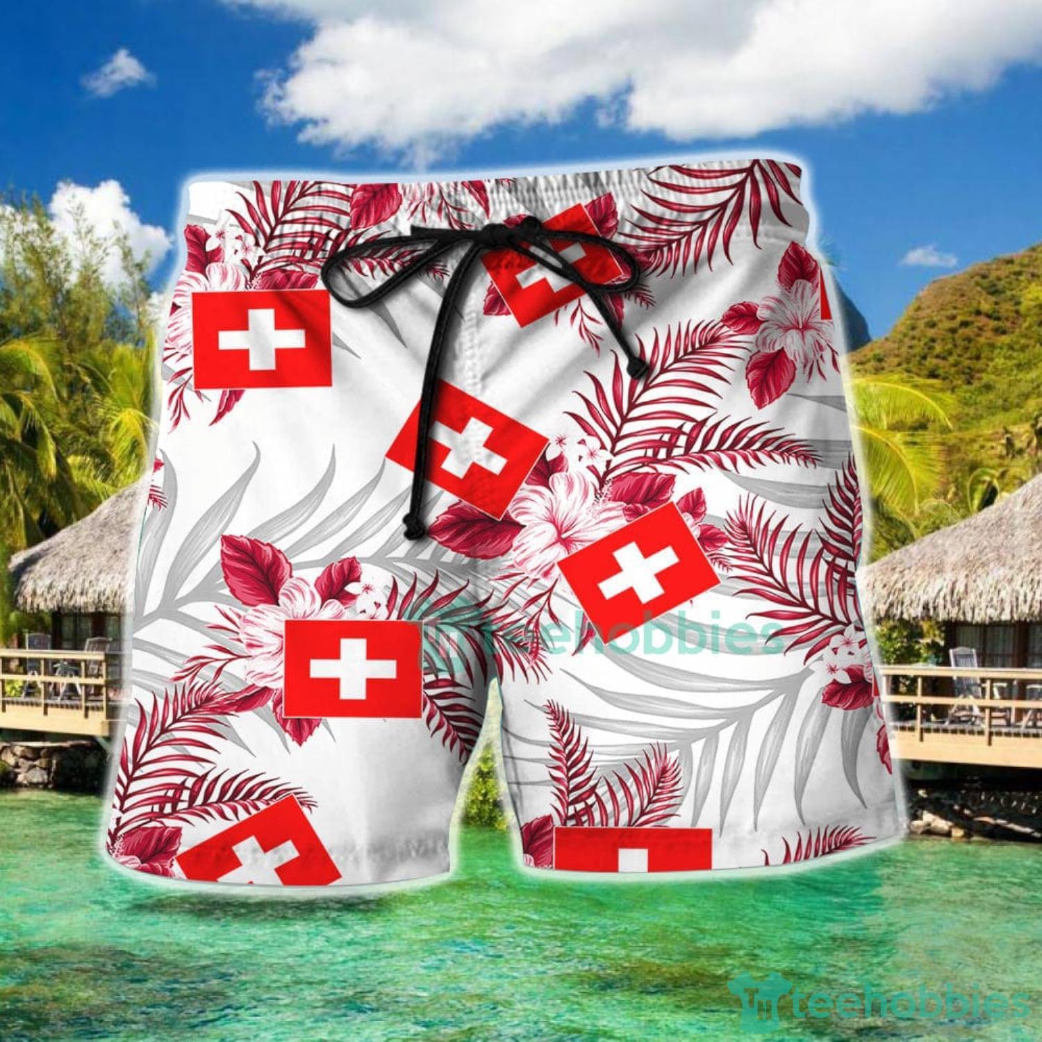 Switzerland National Soccer Team Qatar World Cup 2022 Season Winter World Cup Hawaiian Shirt And Short For Fans image Switzerland National Soccer Team Qatar World Cup 2022 Season Winter World Cup Hawaiian Shirt And Short For Fans Product Photo 2