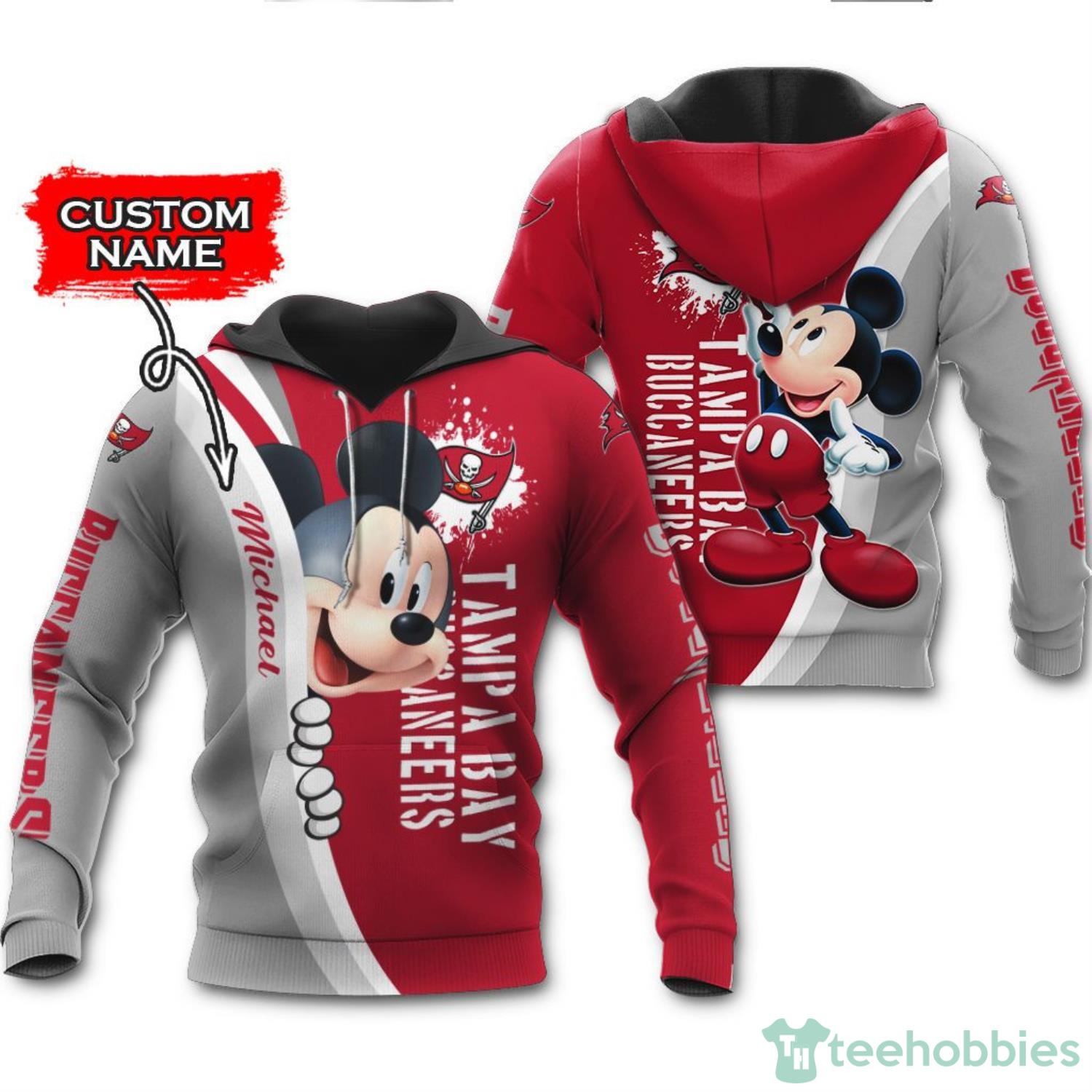 Tampa Bay Buccaneers Mickey Mouse Funny All Over Print 3D Hoodie - Banantees