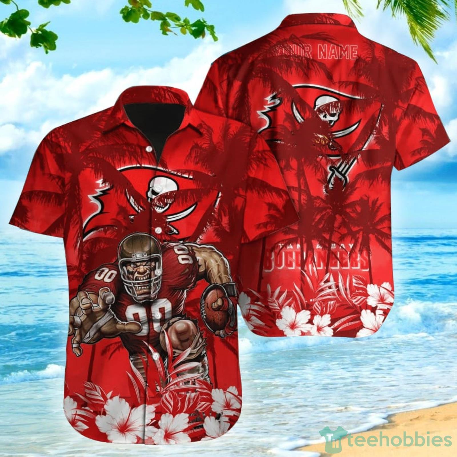 Nfl Tampa Bay Buccaneers Custom Name Coconut Tree Trendy Hawaiian