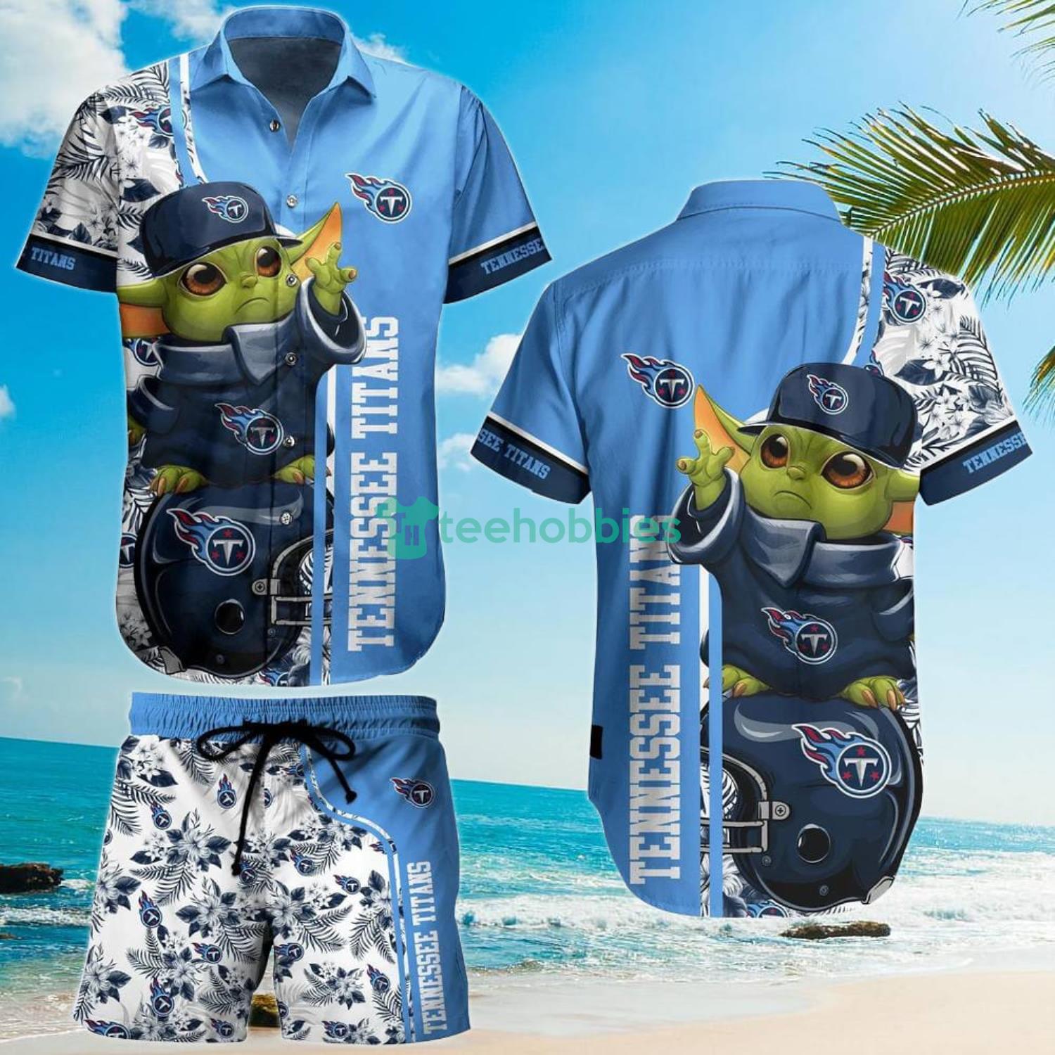 Tennessee Titans Football NFL Baby Yoda Lover Hawaiian Shirt And Short Product Photo 1