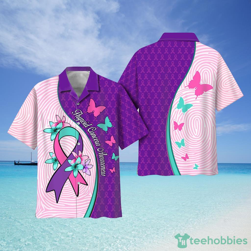 Thyroid Cancer Awareness Unique Pattern Hawaii Shirt - Thyroid Cancer Awareness Unique Pattern Hawaii Shirt