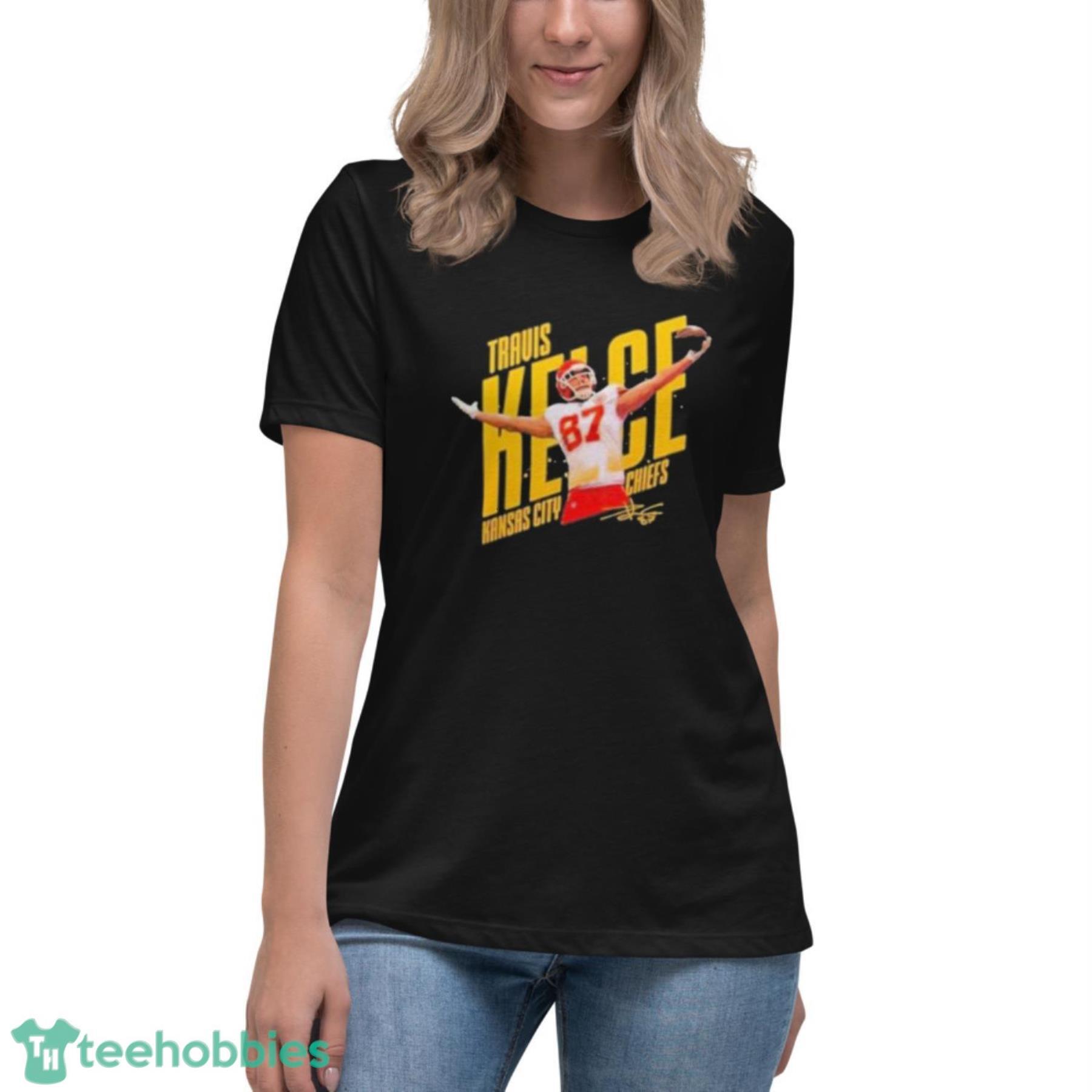 Women's Travis Kelce Backer V-Neck T-Shirt - Ash - Tshirtsedge