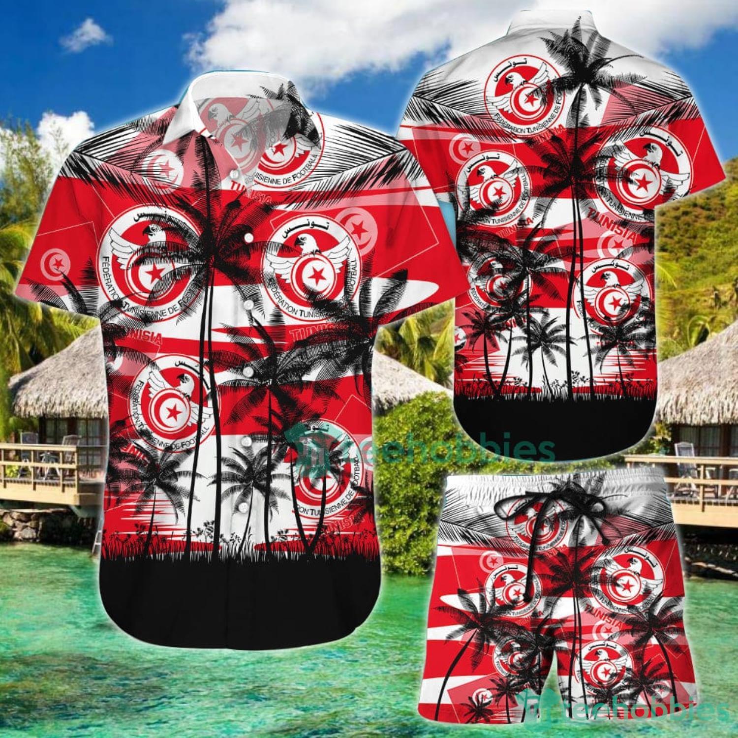 Tunisia Coconut Pattern World Cup 2022 Qatar Champions Football Gift Hawaiian Shirt And Short For Fans Product Photo 1 Tunisia Coconut Pattern World Cup 2022 Qatar Champions Football Gift Hawaiian Shirt And Short For Fans Product Photo 1