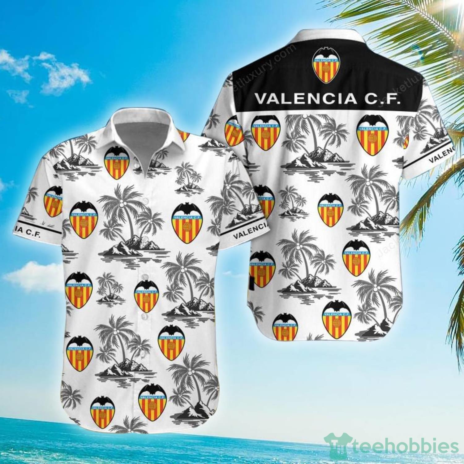 Valencia C.F Laliga Gray Coconut Hawaiian Shirt For Men And Women Product Photo 1