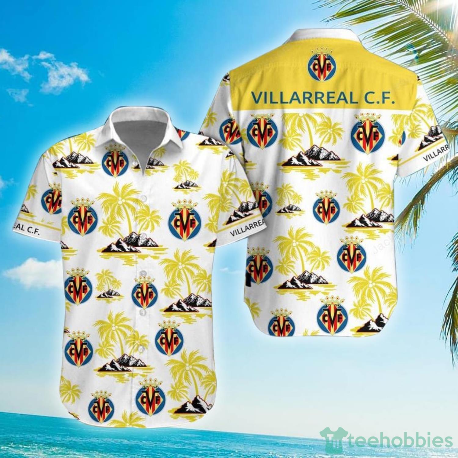 Villarreal CF Laliga Yellow Coconut Hawaiian Shirt For Men And Women Product Photo 1
