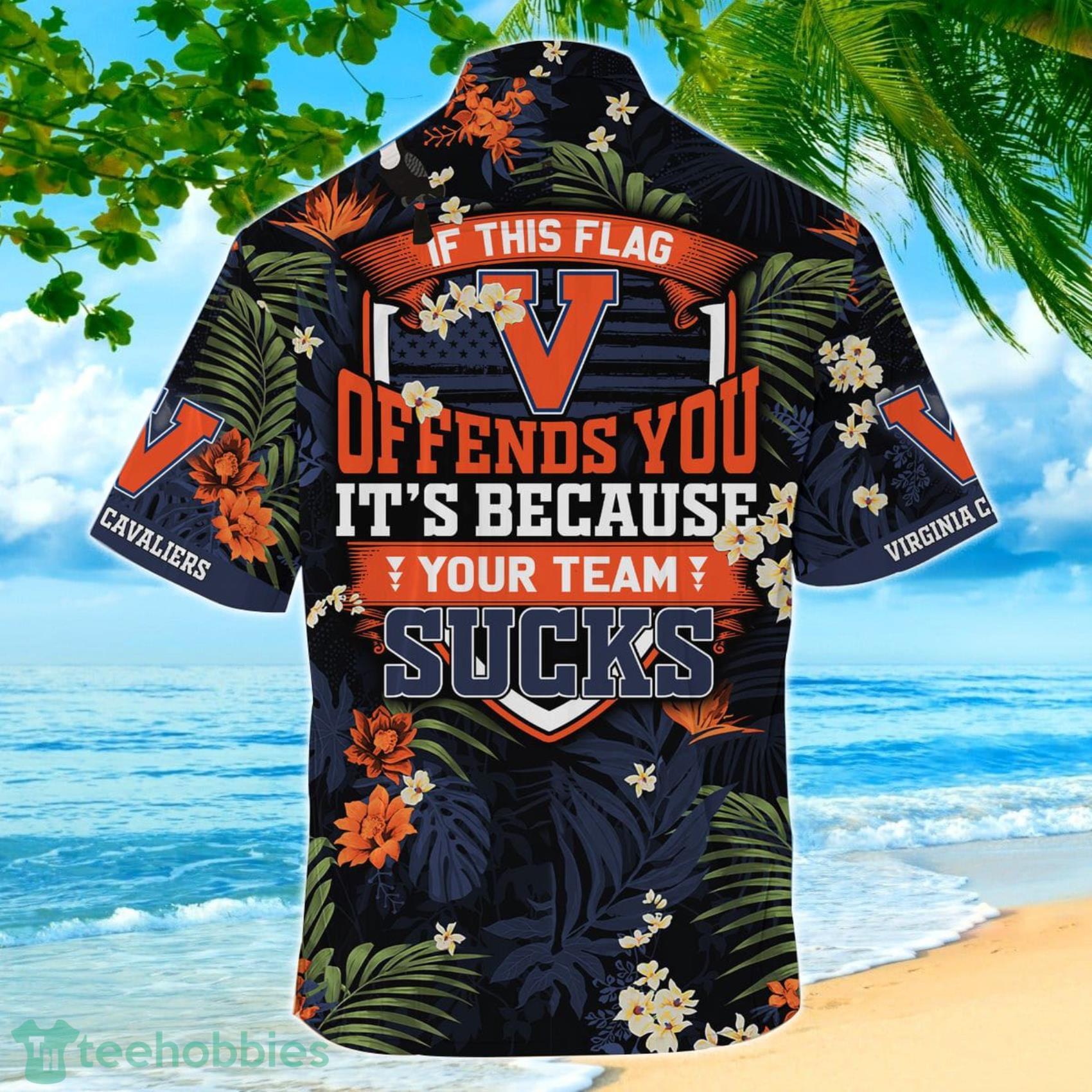 Virginia Cavaliers If This Flag Offends You Tropical Patterns Hawaiian Shirt And Short image Virginia Cavaliers If This Flag Offends You Tropical Patterns Hawaiian Shirt And Short Product Photo 3