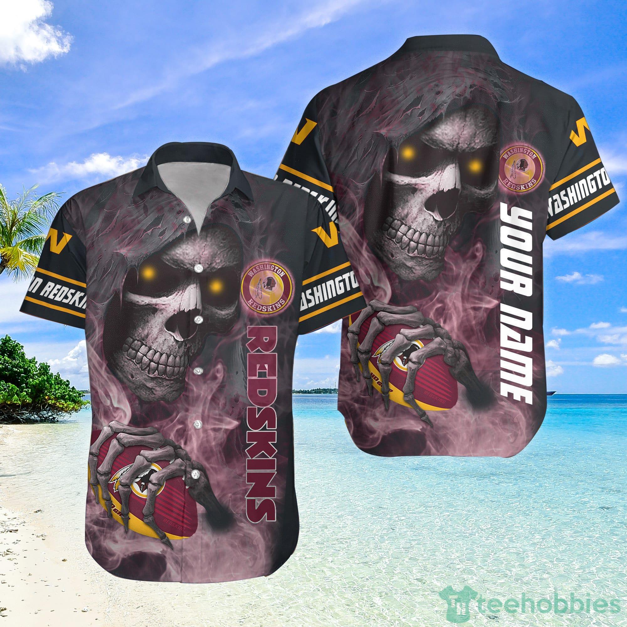 Washington Commanders NFL Smoke Skull Hawaiian Shirt Halloween Gift For Fans Product Photo 1