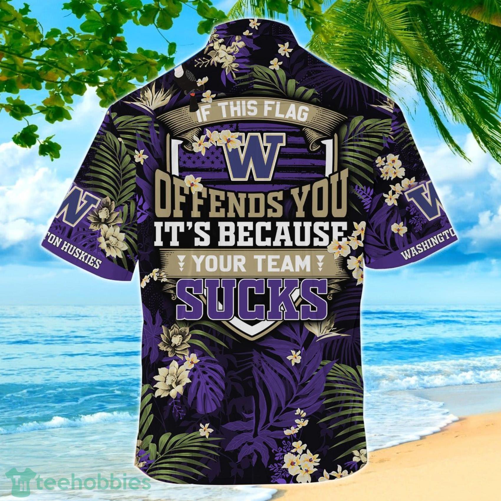 Washington Huskies If This Flag Offends You Tropical Patterns Hawaiian Shirt And Short Product Photo 3 Washington Huskies If This Flag Offends You Tropical Patterns Hawaiian Shirt And Short Product Photo 3