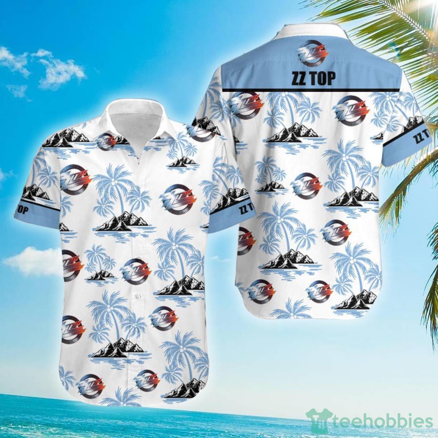 ZZ Top Palm Tree Rock Fans Hawaiian Shirt For Men And Women ZZ Top Palm Tree Rock Fans Hawaiian Shirt For Men And Women Product Photo 1