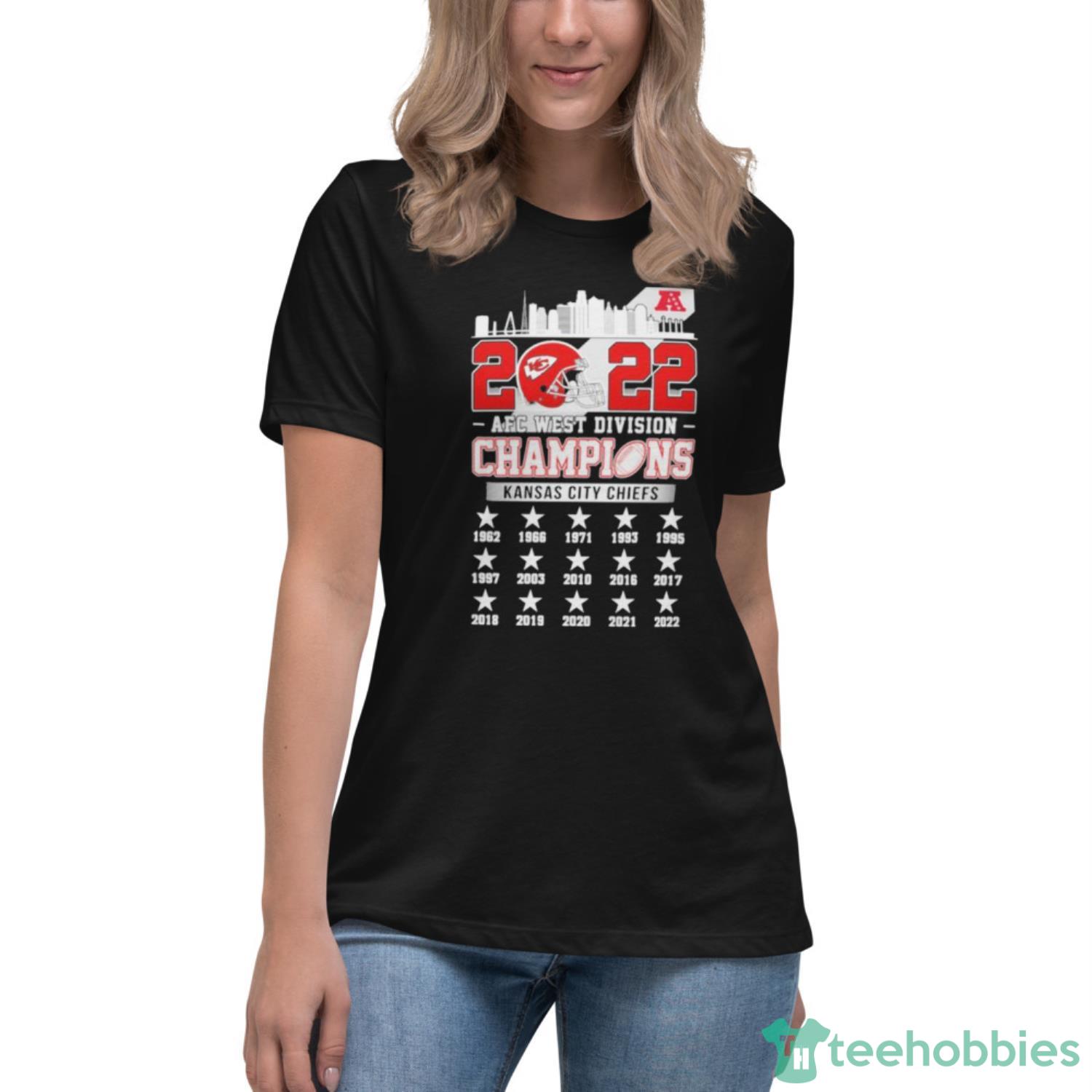 2022 AFC West Division Champion Kansas City Chiefs 1962 2021 2022 shirt - Womens Relaxed Short Sleeve Jersey Tee